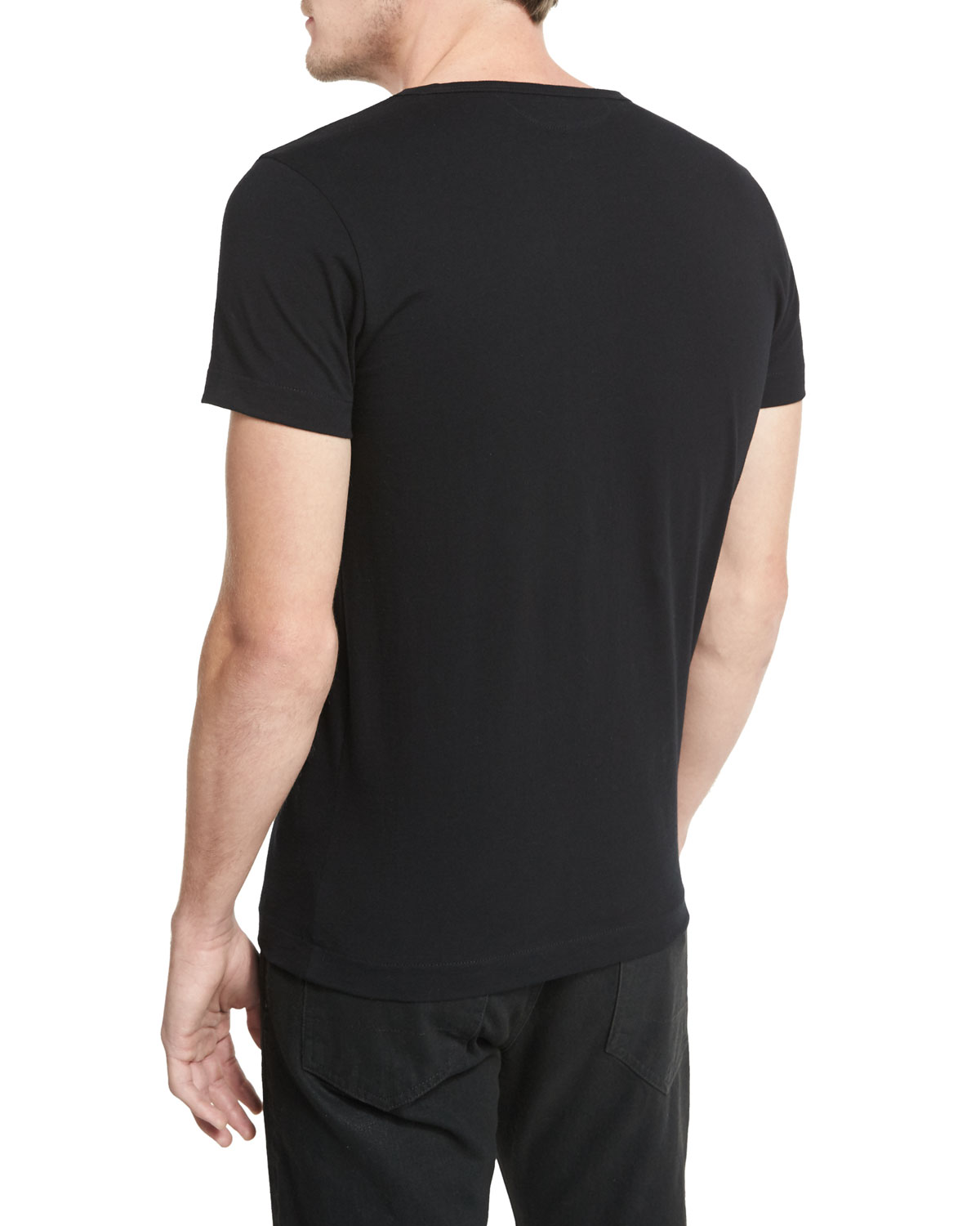 Crewneck Short-Sleeve T-Shirt, Black