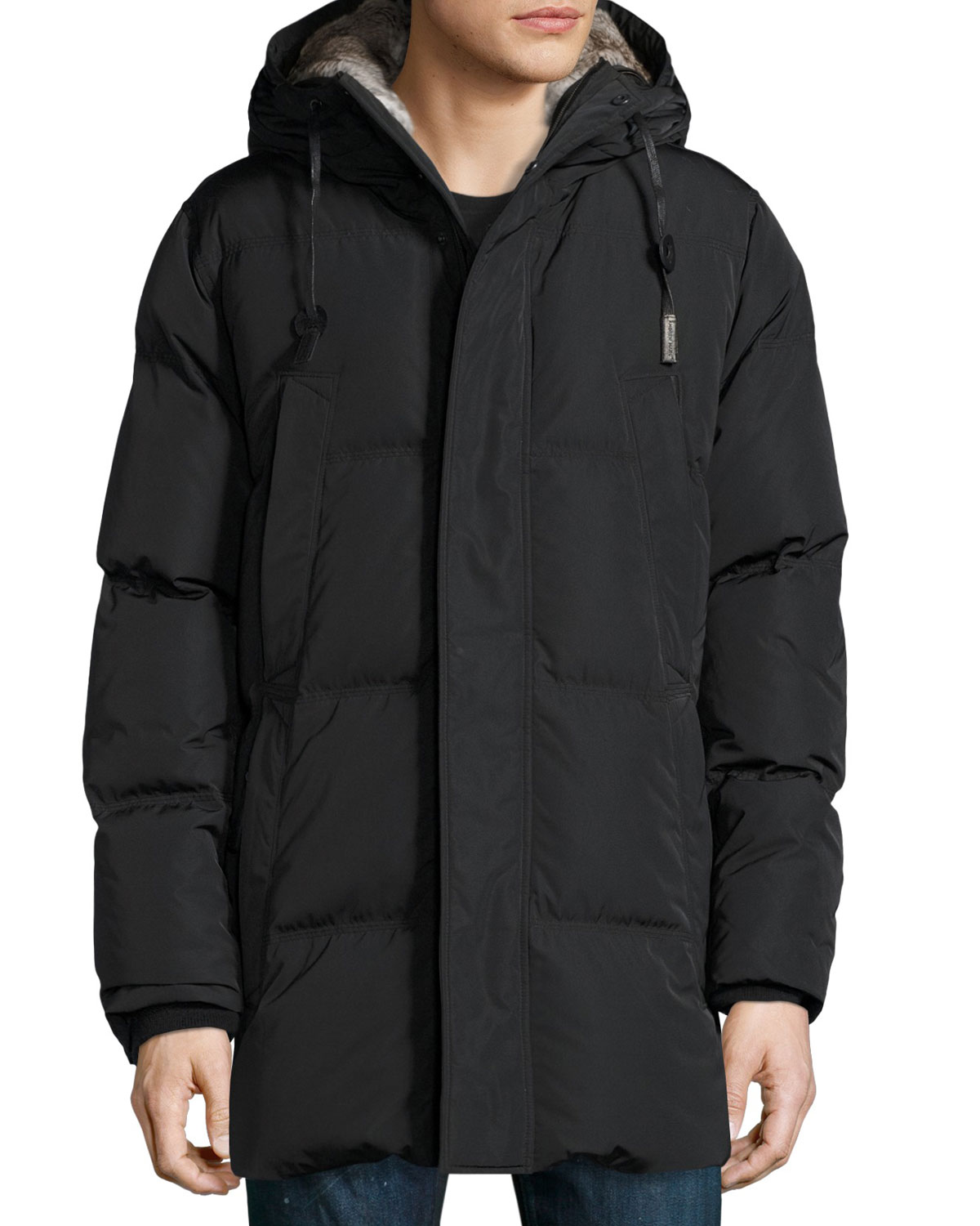 Freezer Down Parka w/Fur Trim, Jet Black