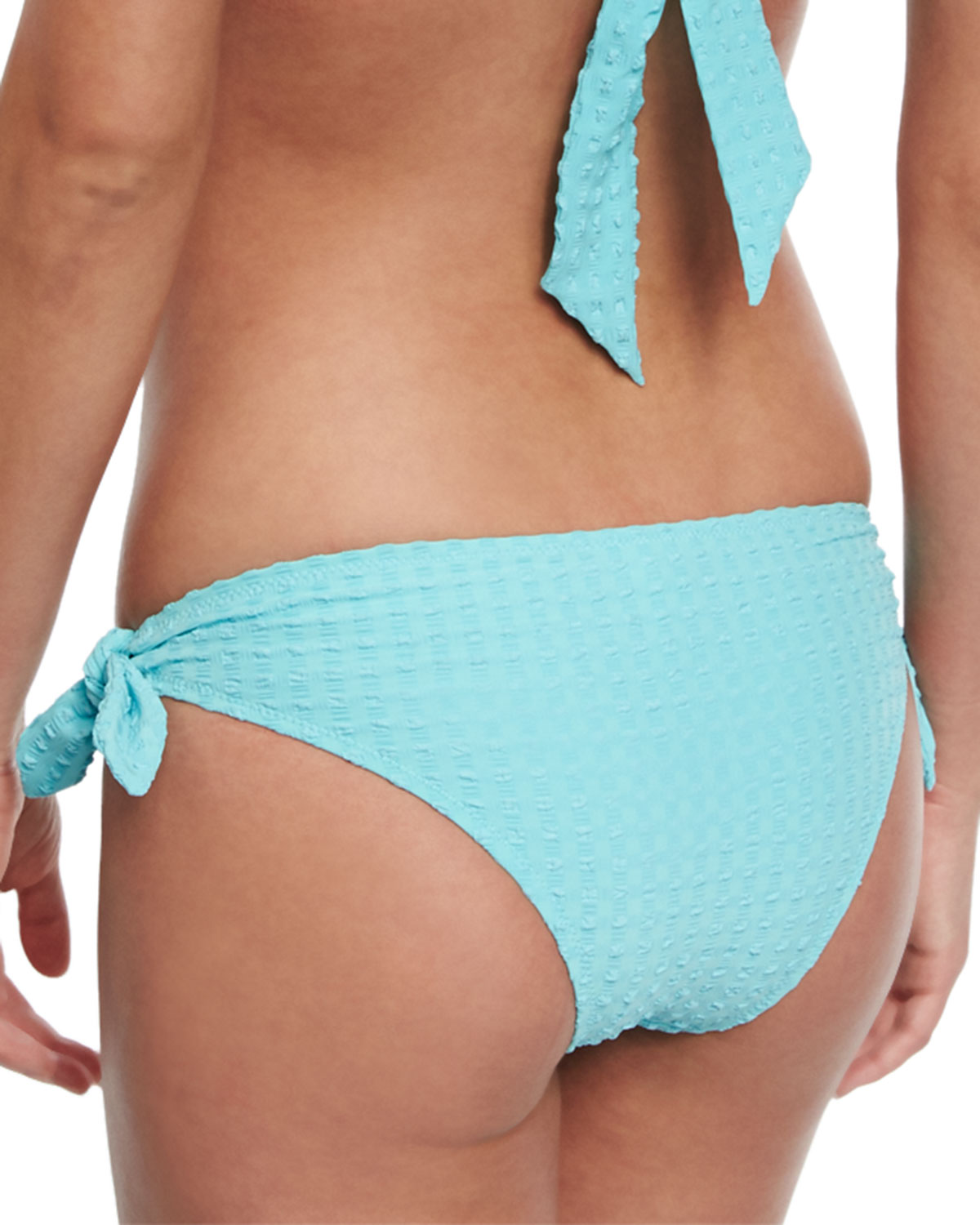 Textured Tie-Side Swim Bottom, Sky