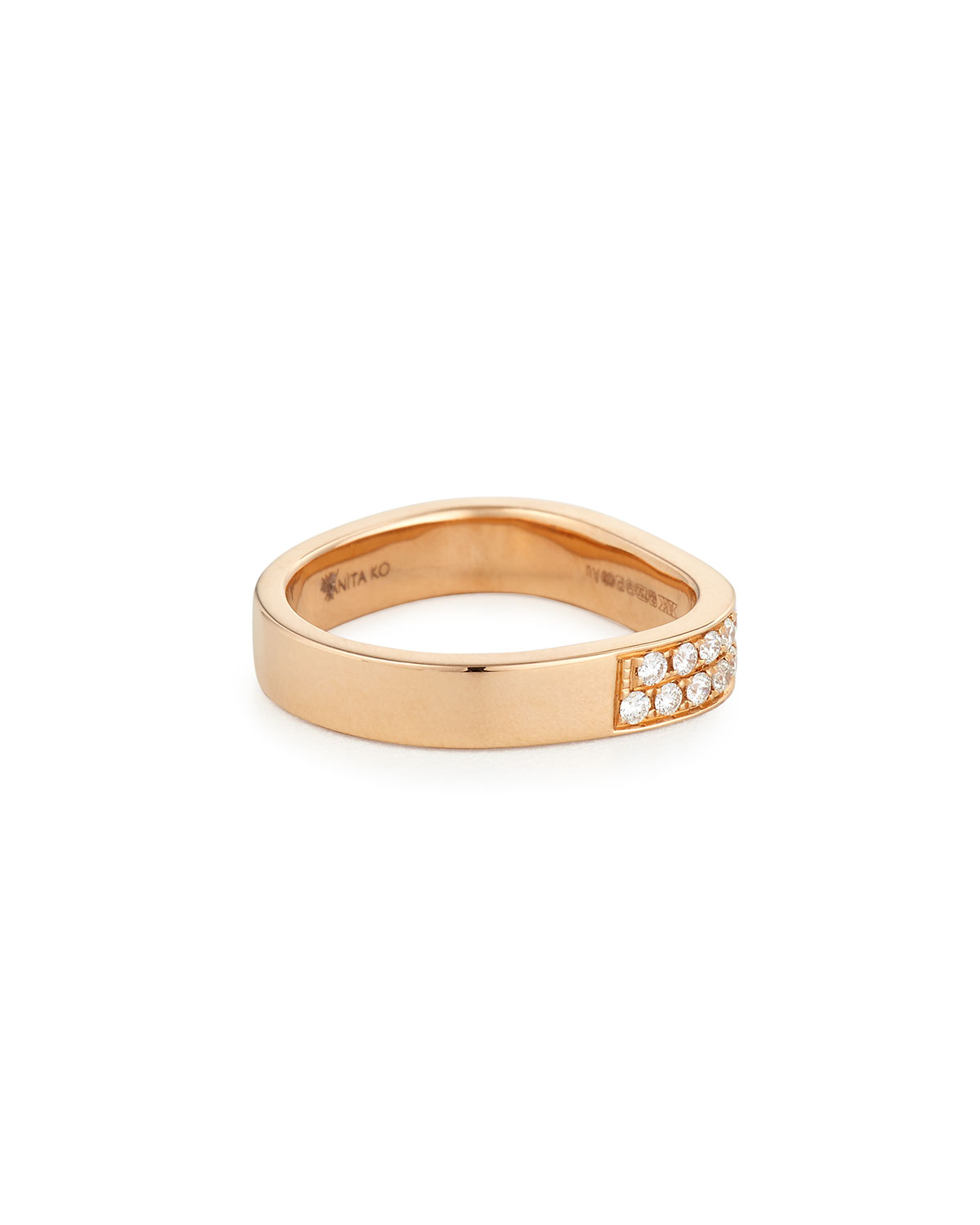 18K Rose Gold Pavé Diamond Band Ring