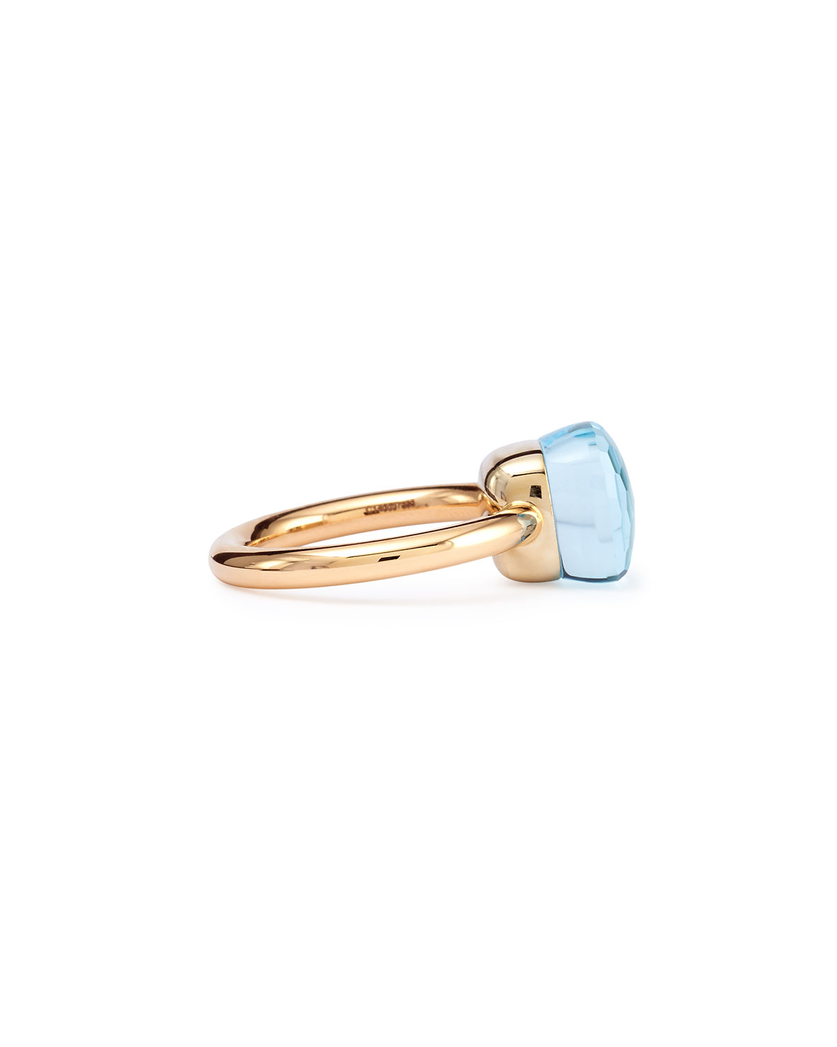 Nudo Rose Gold & Blue Topaz Ring, Size 6.5