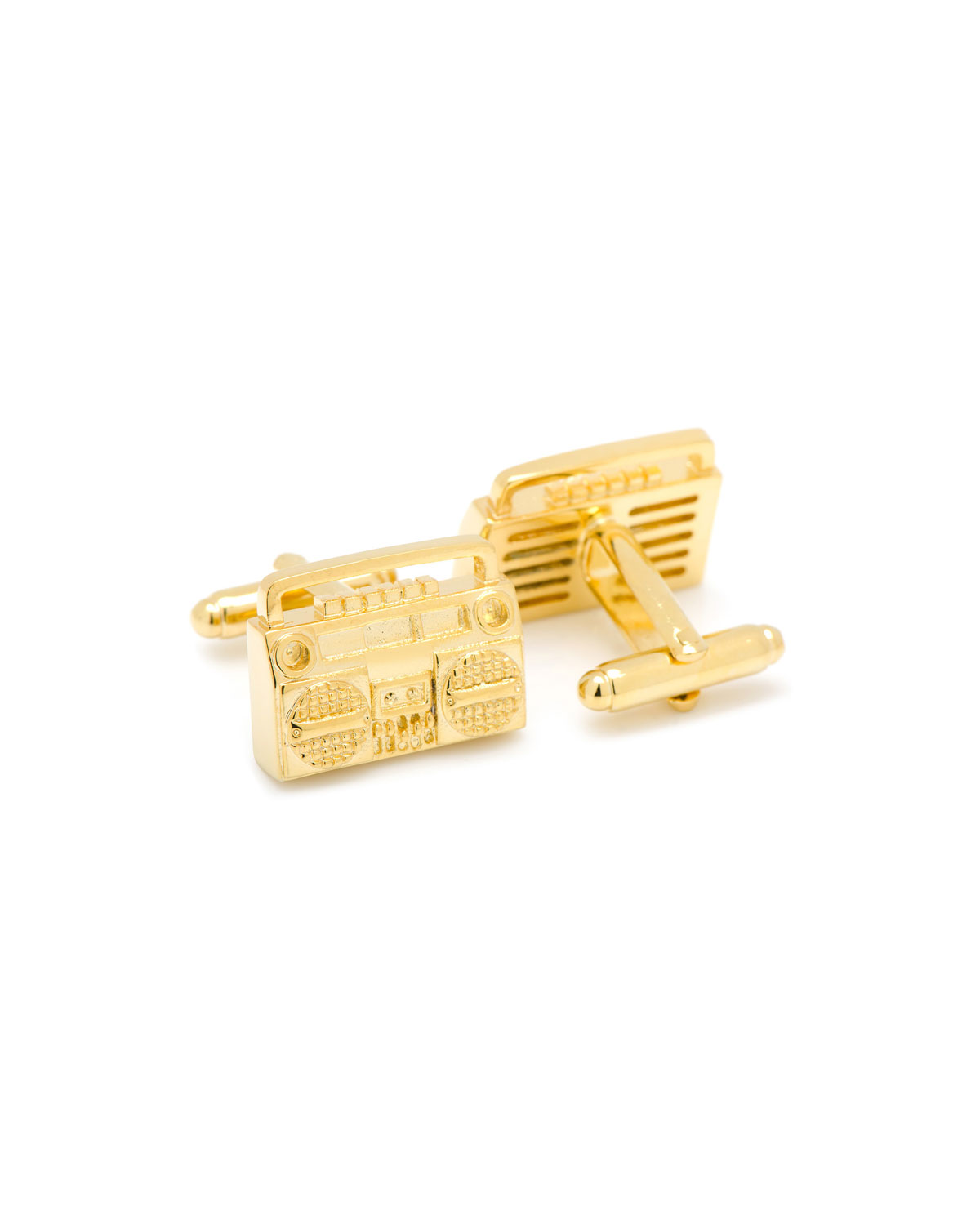 Golden Retro Boombox Cuff Links