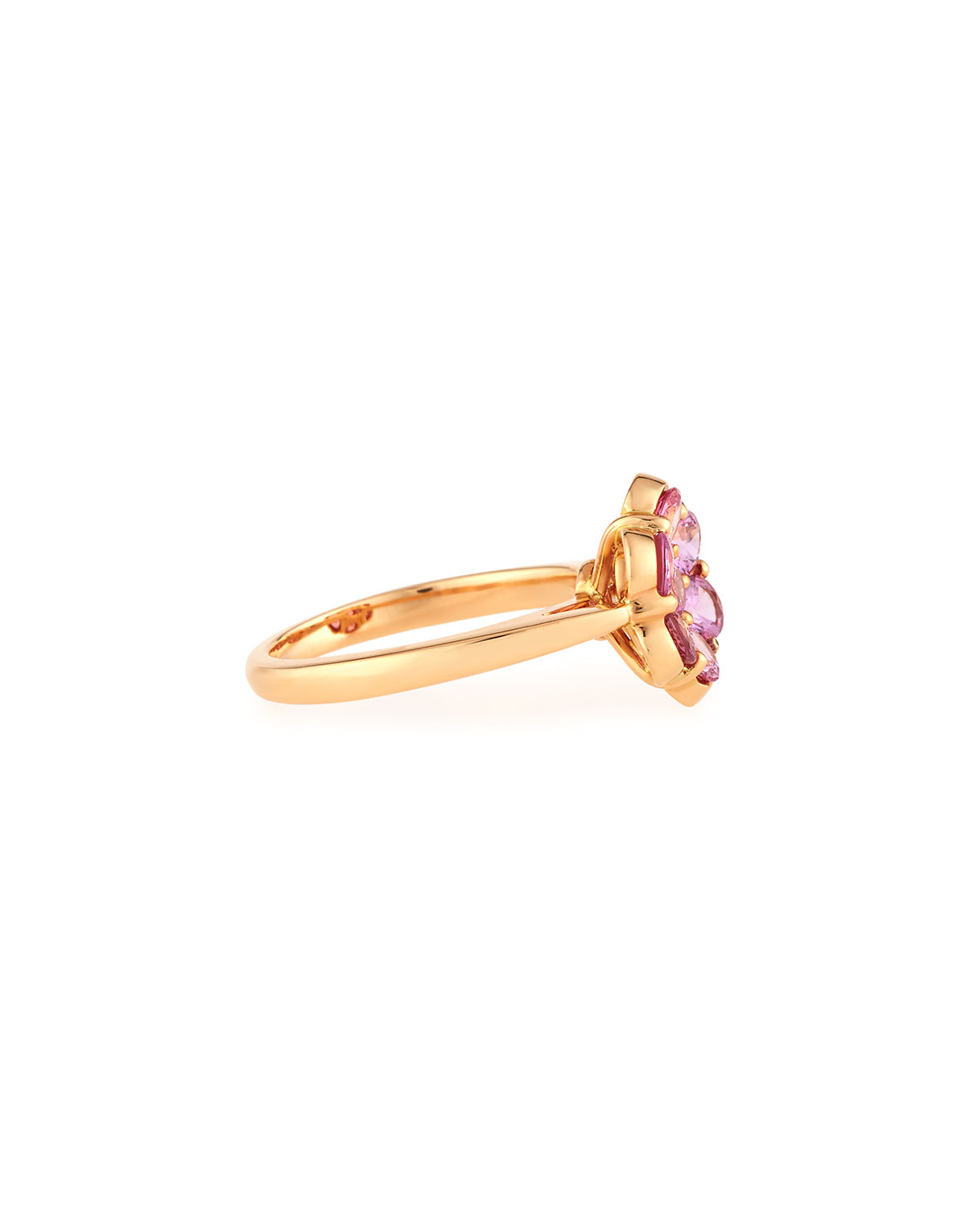 18 K Rose Gold & Pink Sapphire Flower Ring