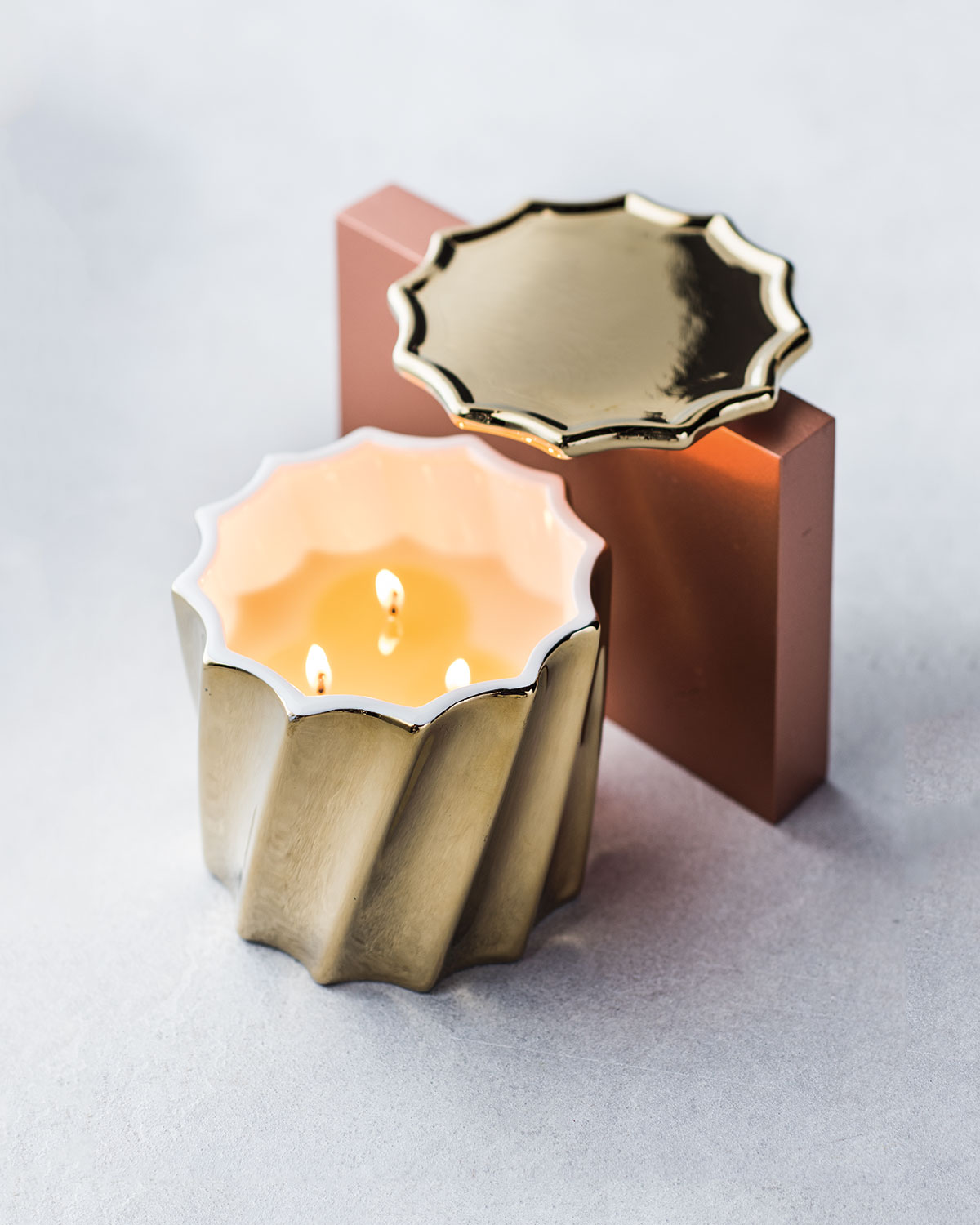 Golden Fluted Candle