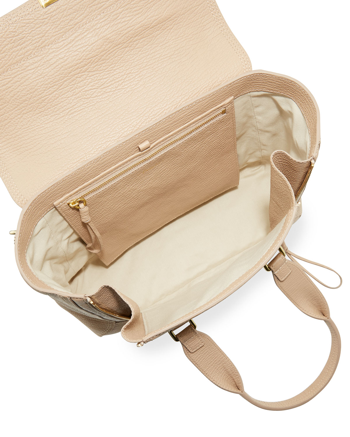 Pashli Medium Leather Satchel Bag, Cashew