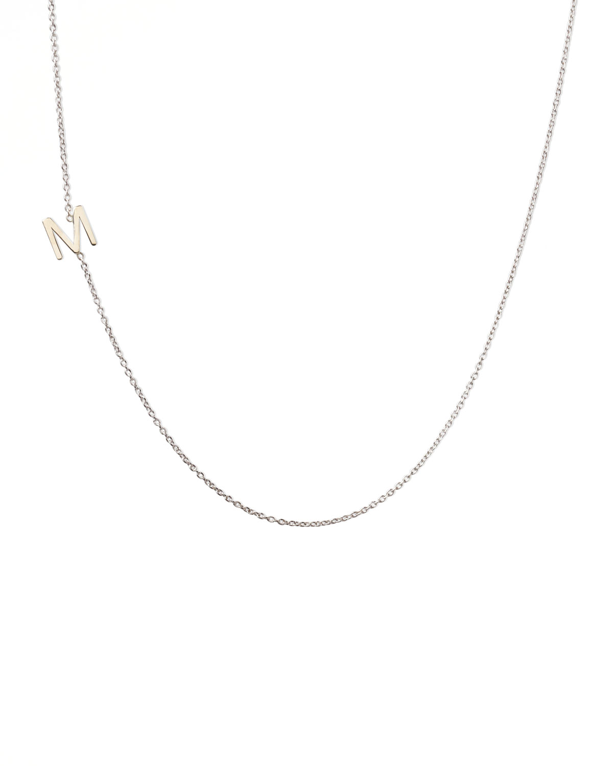 14k White Gold Mini Letter Necklace