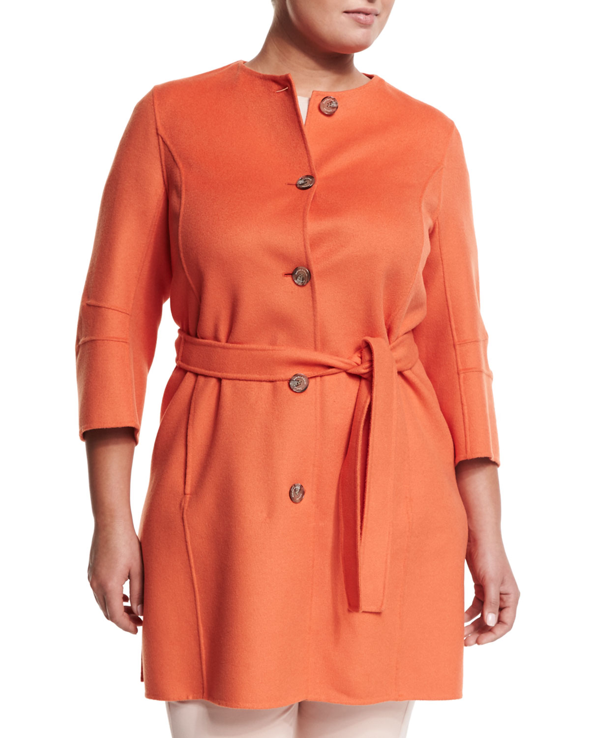 Narcisco Wool-Blend Coat, Plus Size