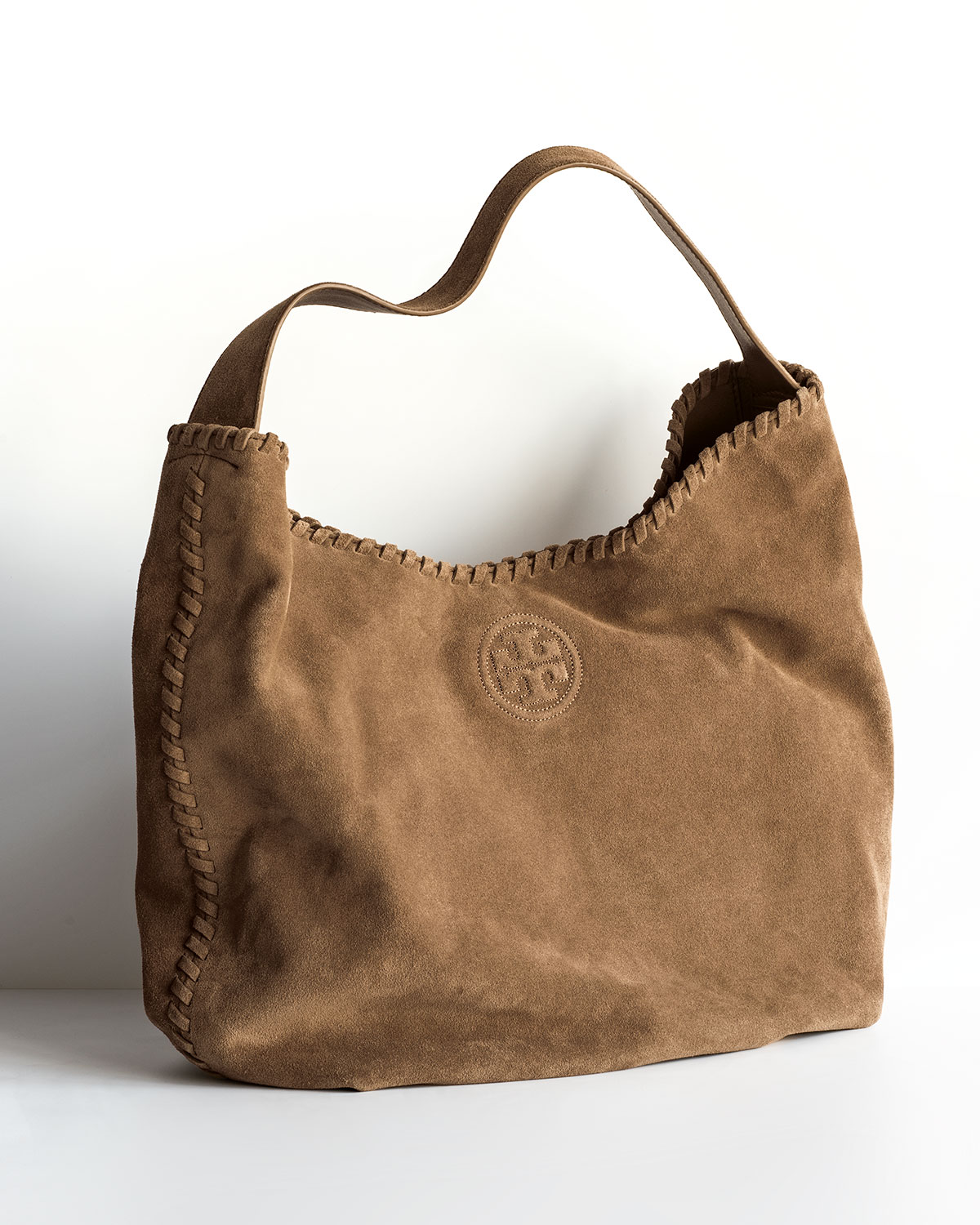 marion suede hobo bag, river rock