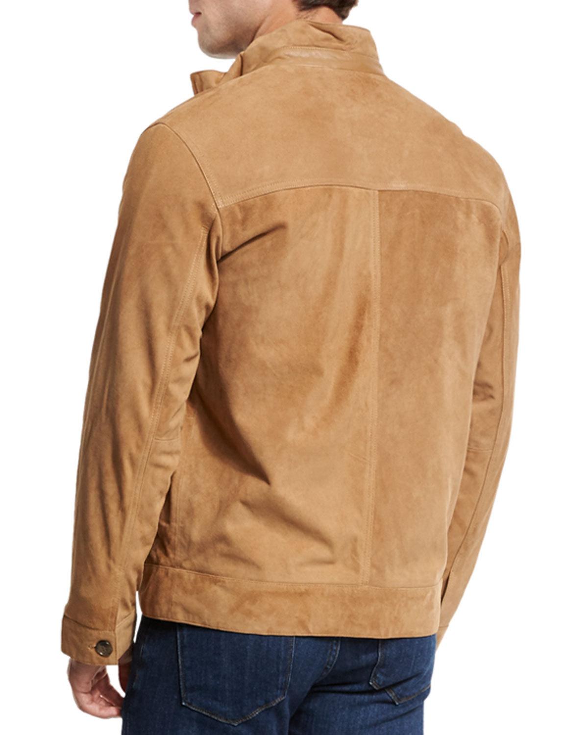 Suede Bomber Jacket, Sand