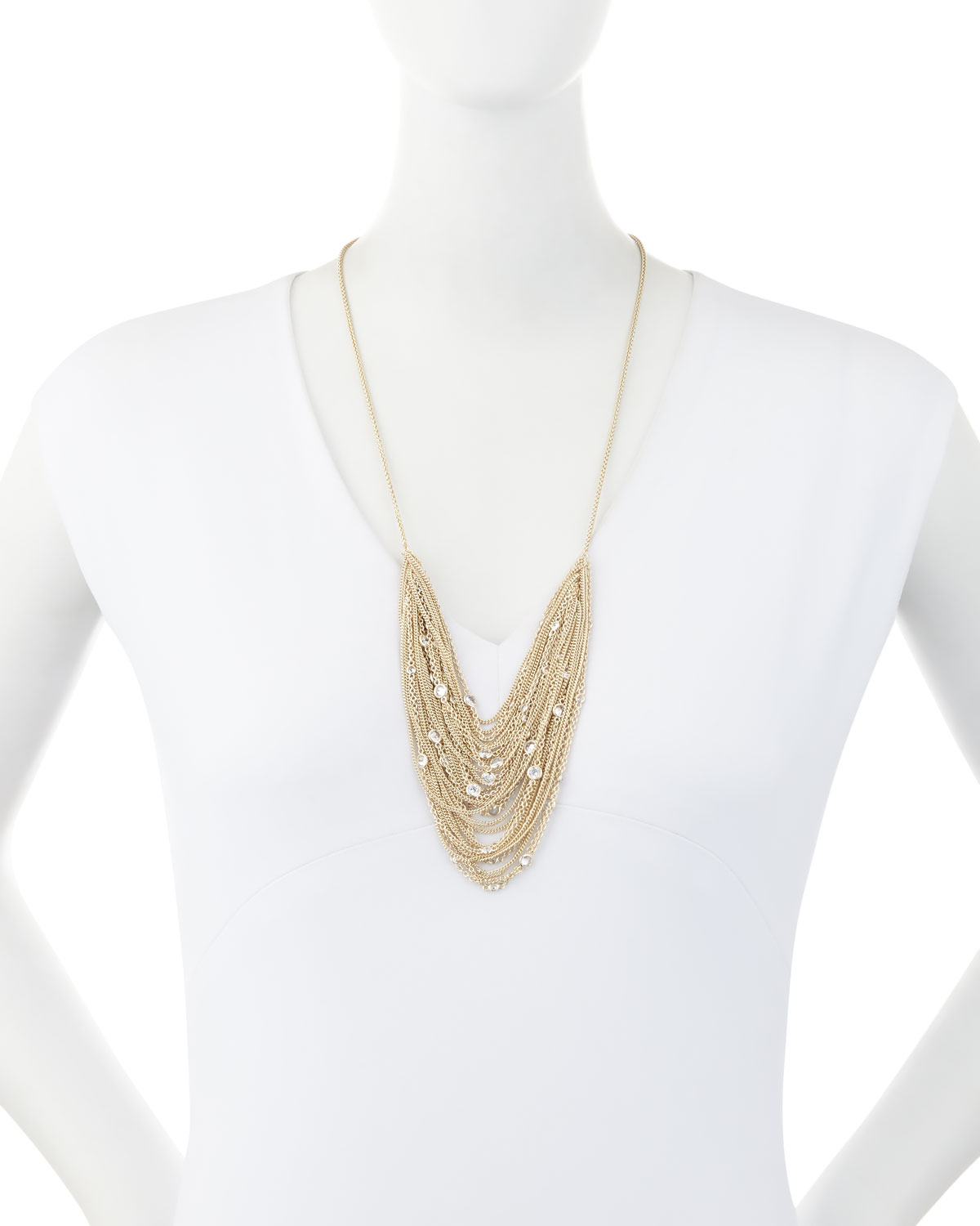 Anastasia Golden Multi-Row Chain Necklace