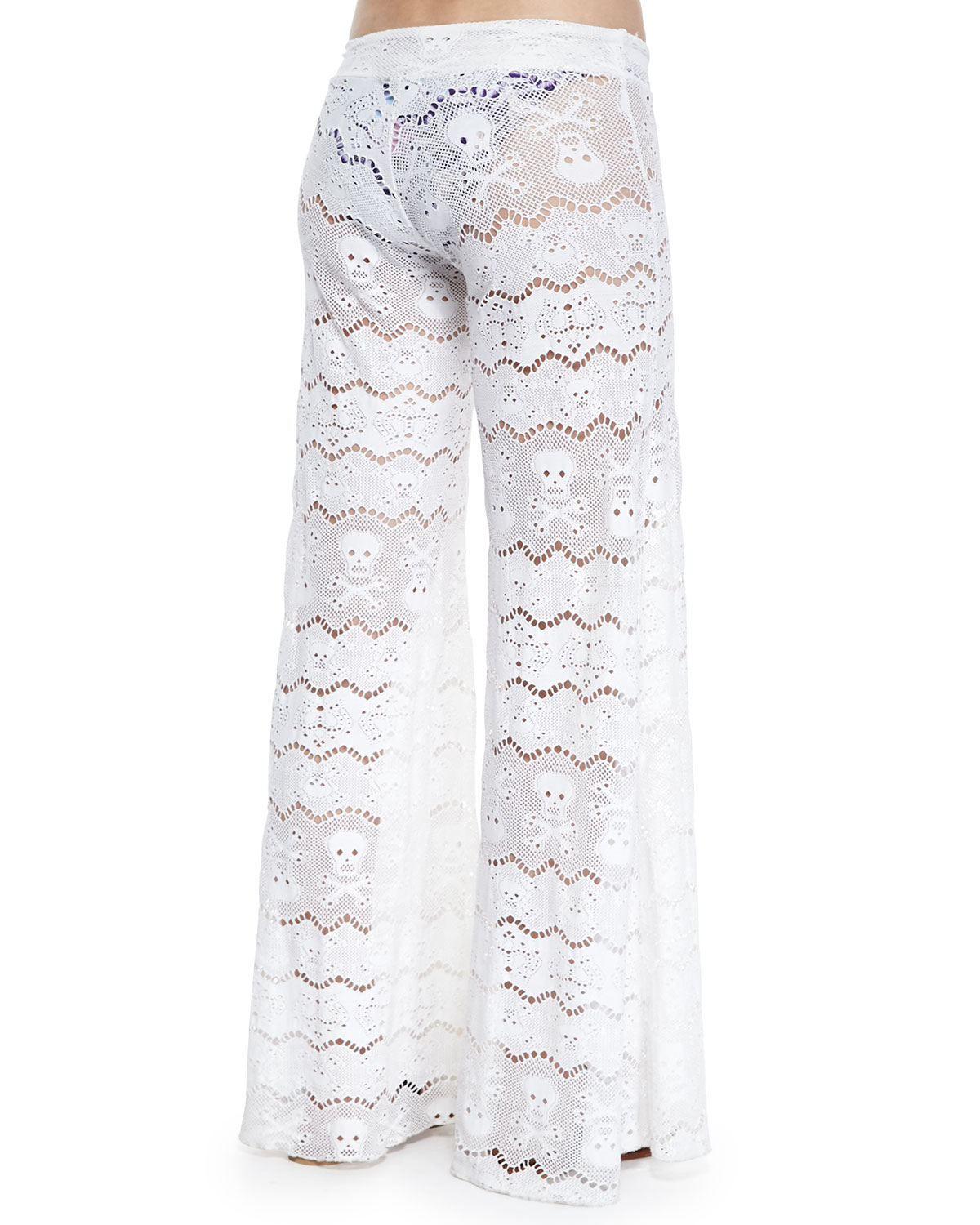 Wide-Leg Lace Coverup Pants
