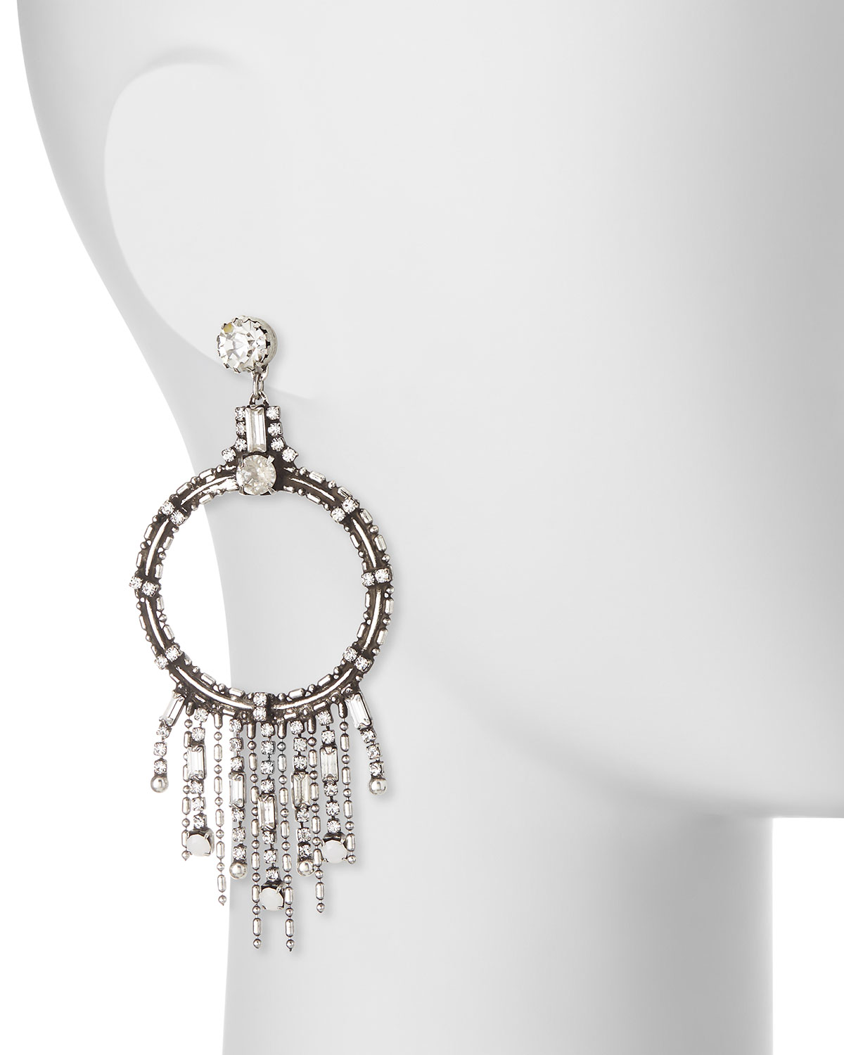 Mila Hoop Fringe Drop Earrings