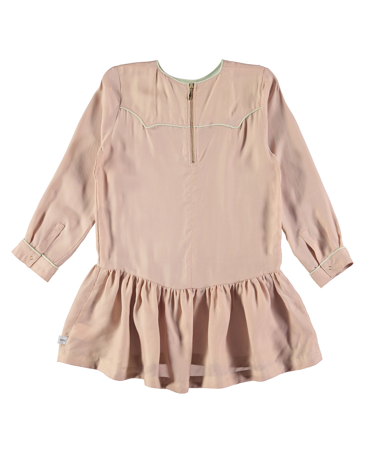 Calee Long-Sleeve Silken Dress, Withered Rose, Size 3-10
