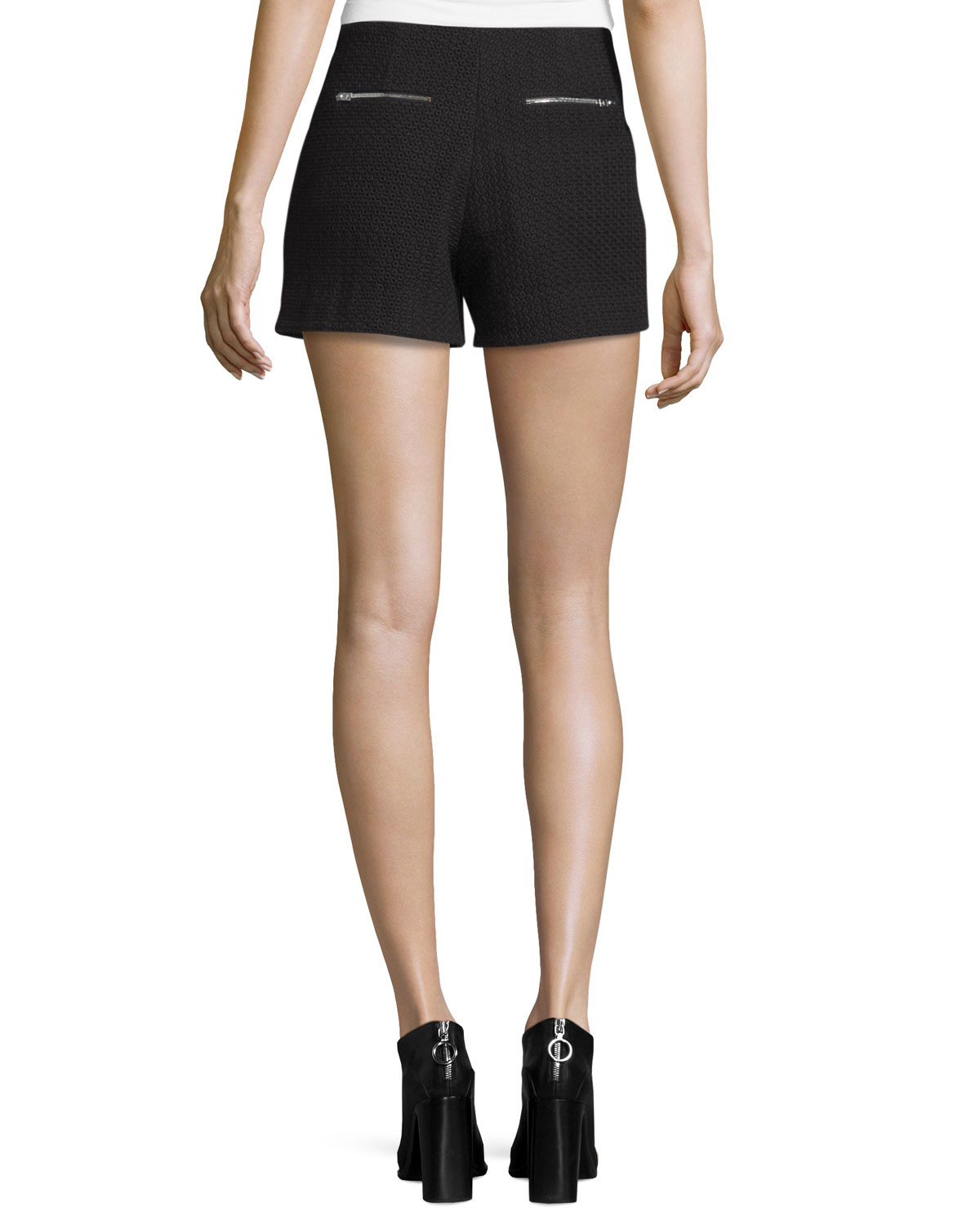 Cora Mid-Rise Jacquard Shorts, Black