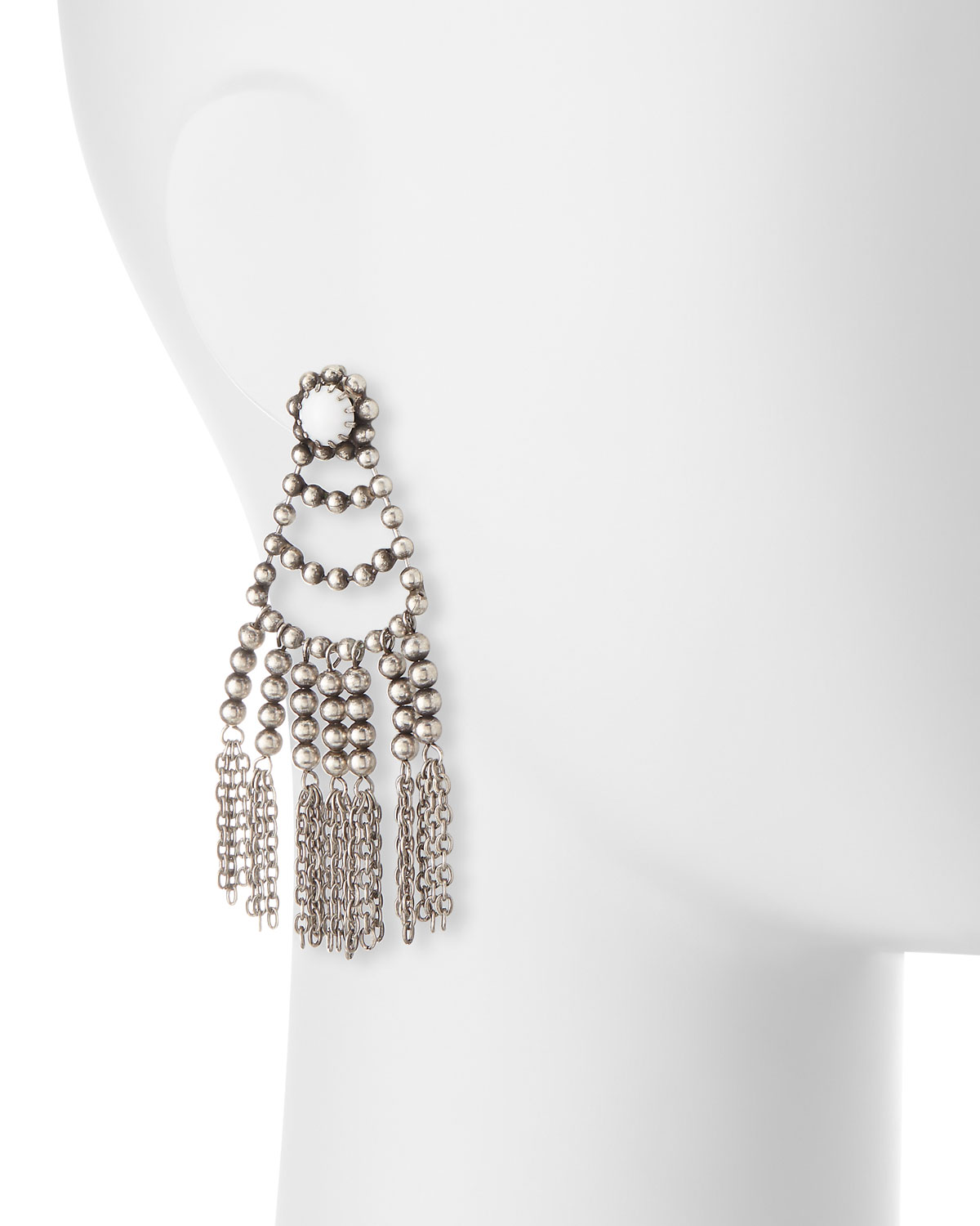 Dolci Beaded Chandelier Earrings, White