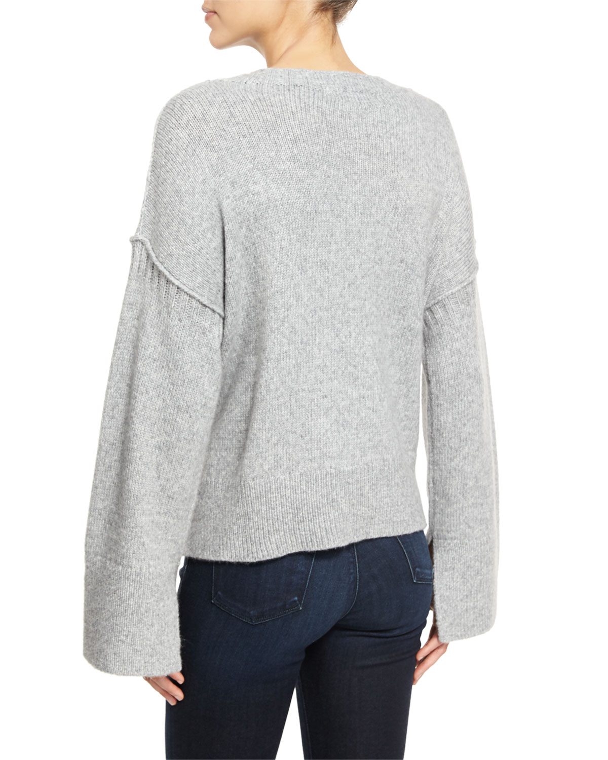 Harris Oversized Wool-Blend Sweater, Heather Gray