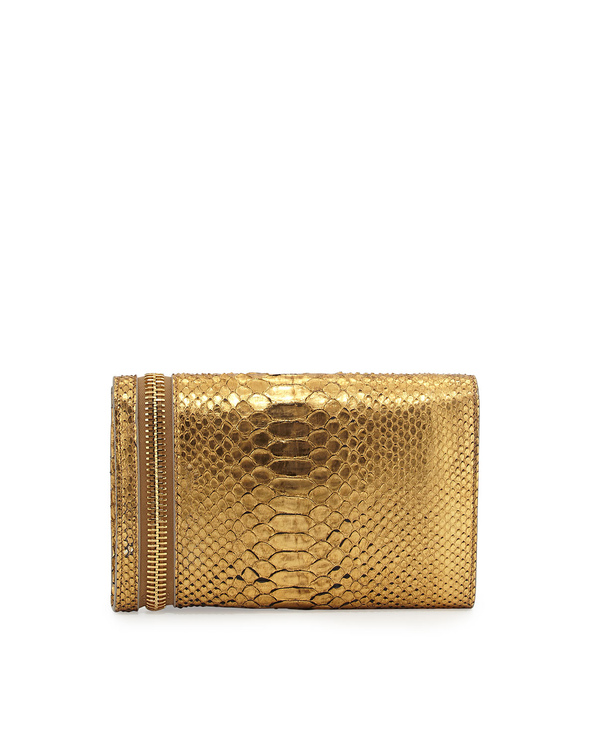 Alix Python Zip & Padlock Crossbody Bag, Gold