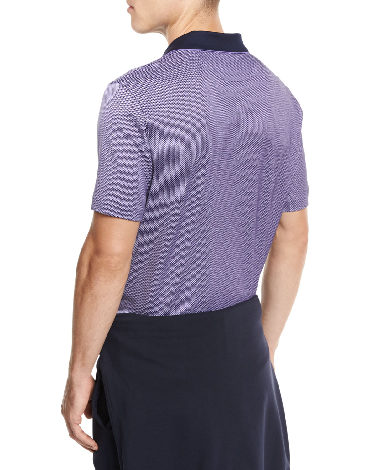 Micro-Birdseye Polo Shirt, Purple