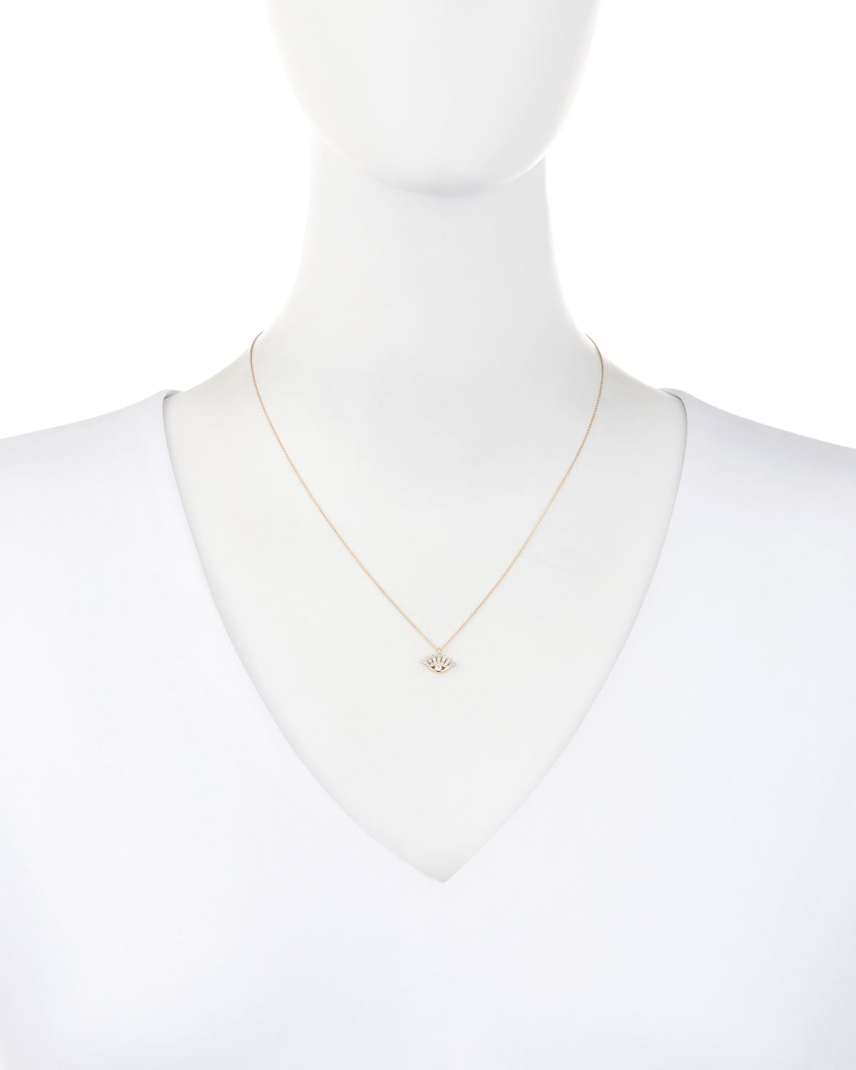 Protect Me 14K Rose Gold & Diamond Evil Eye Necklace