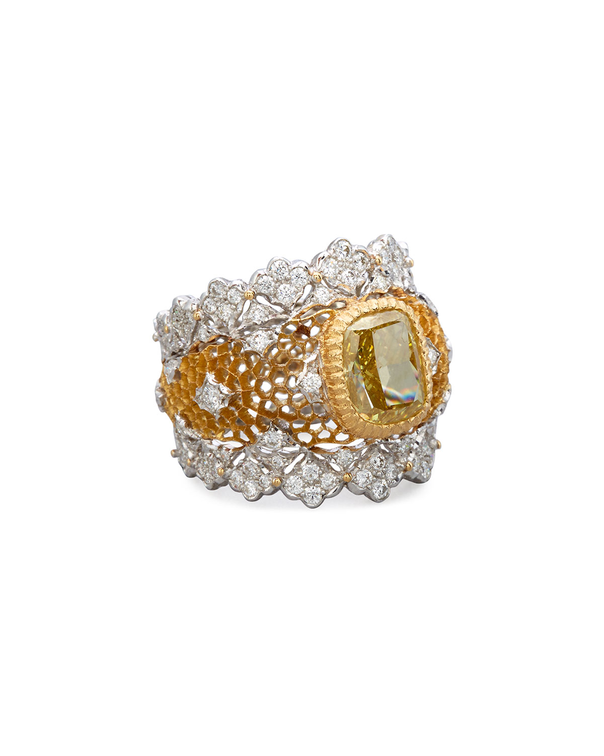 Tulle 18K Gold Canary Diamond Ring