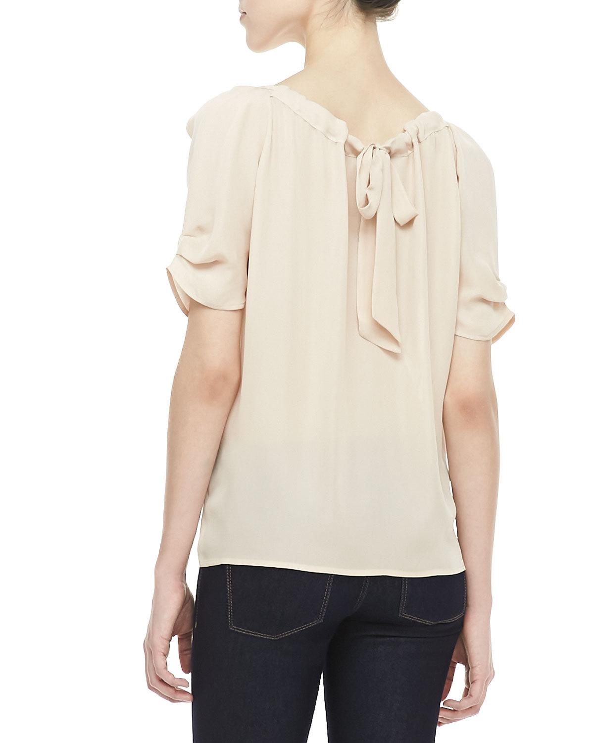 Eleanor Gathered Silk Blouse