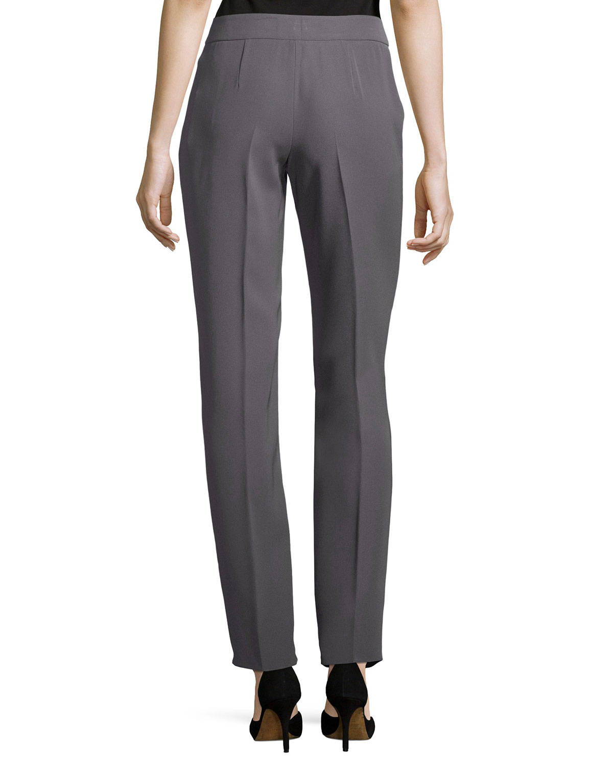 P09 Straight-Leg Side-Zip Pants, Dark Gray