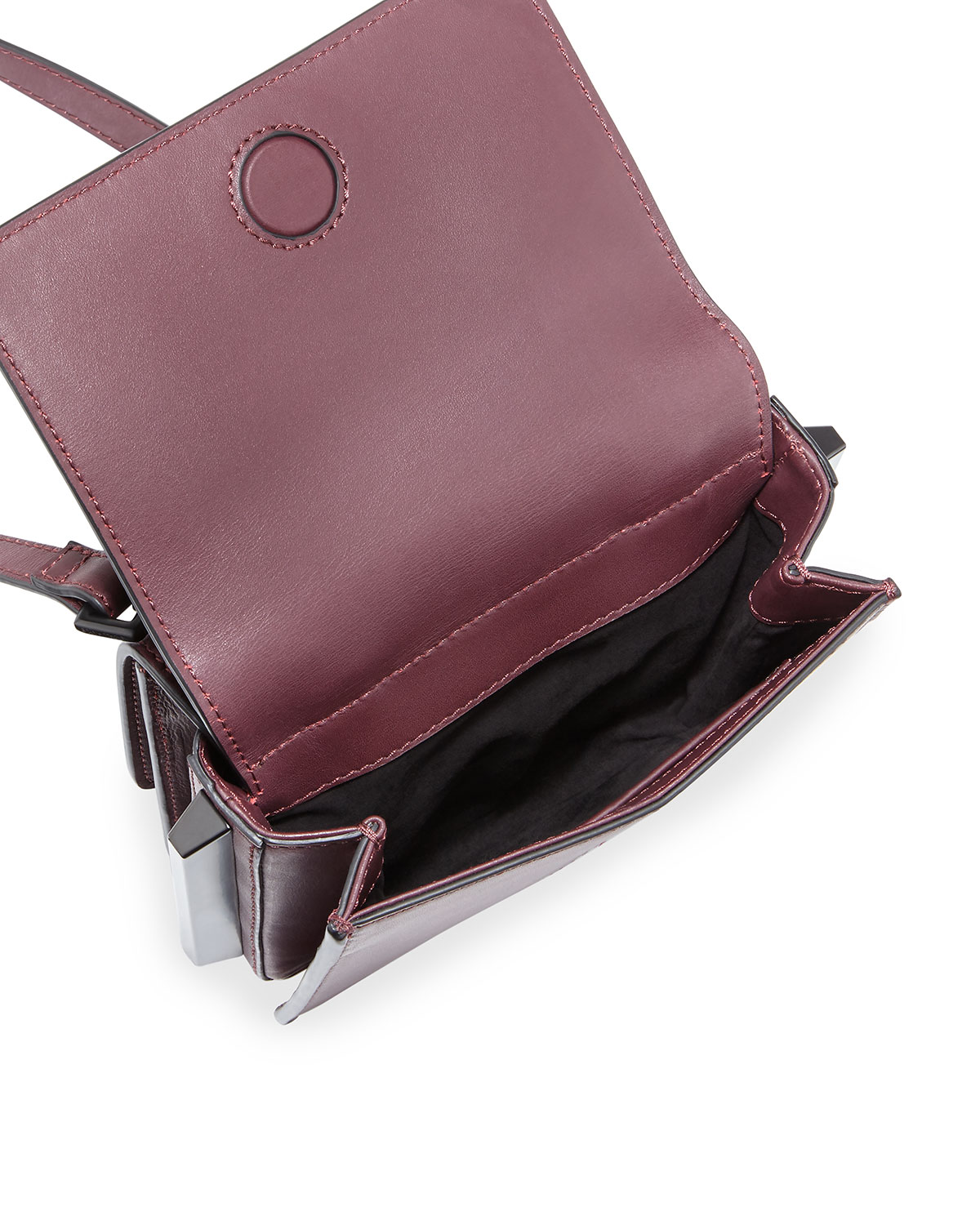 Baxter Mini Leather Crossbody Bag, Red Plum