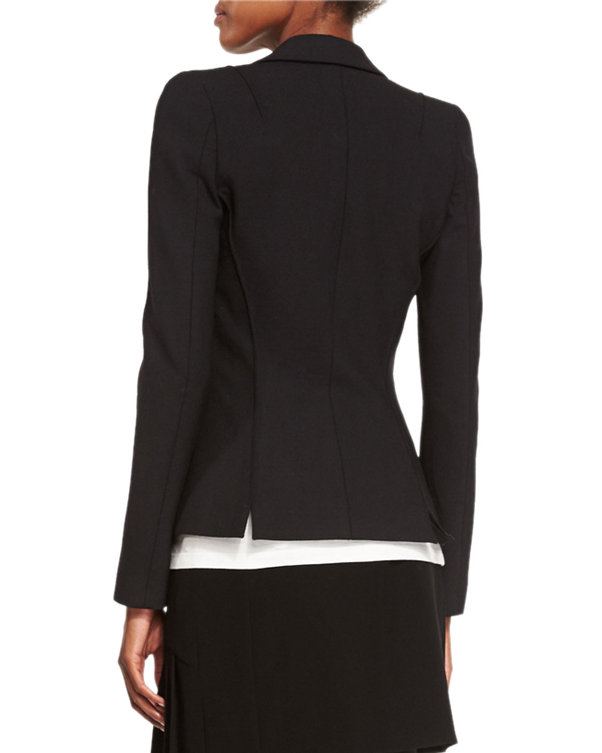 Pierced Notched-Collar Jacket, Black