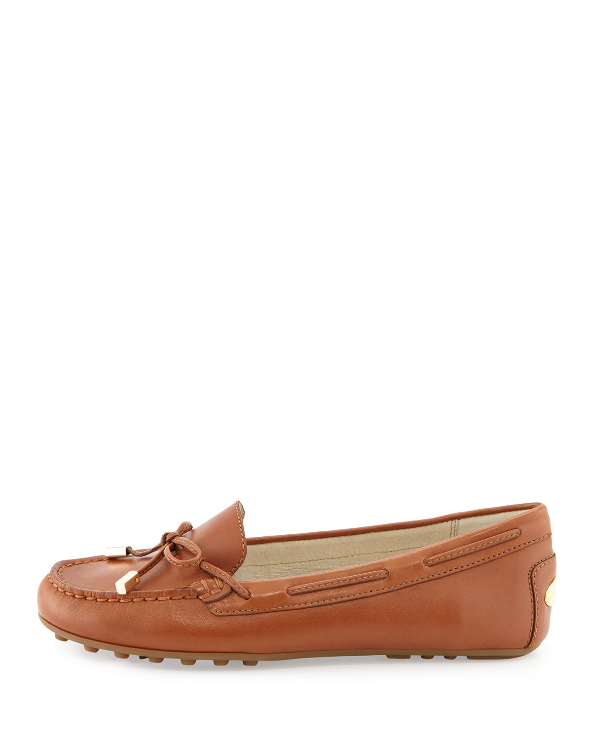 Daisy Leather Moccasin Loafer, Luggage