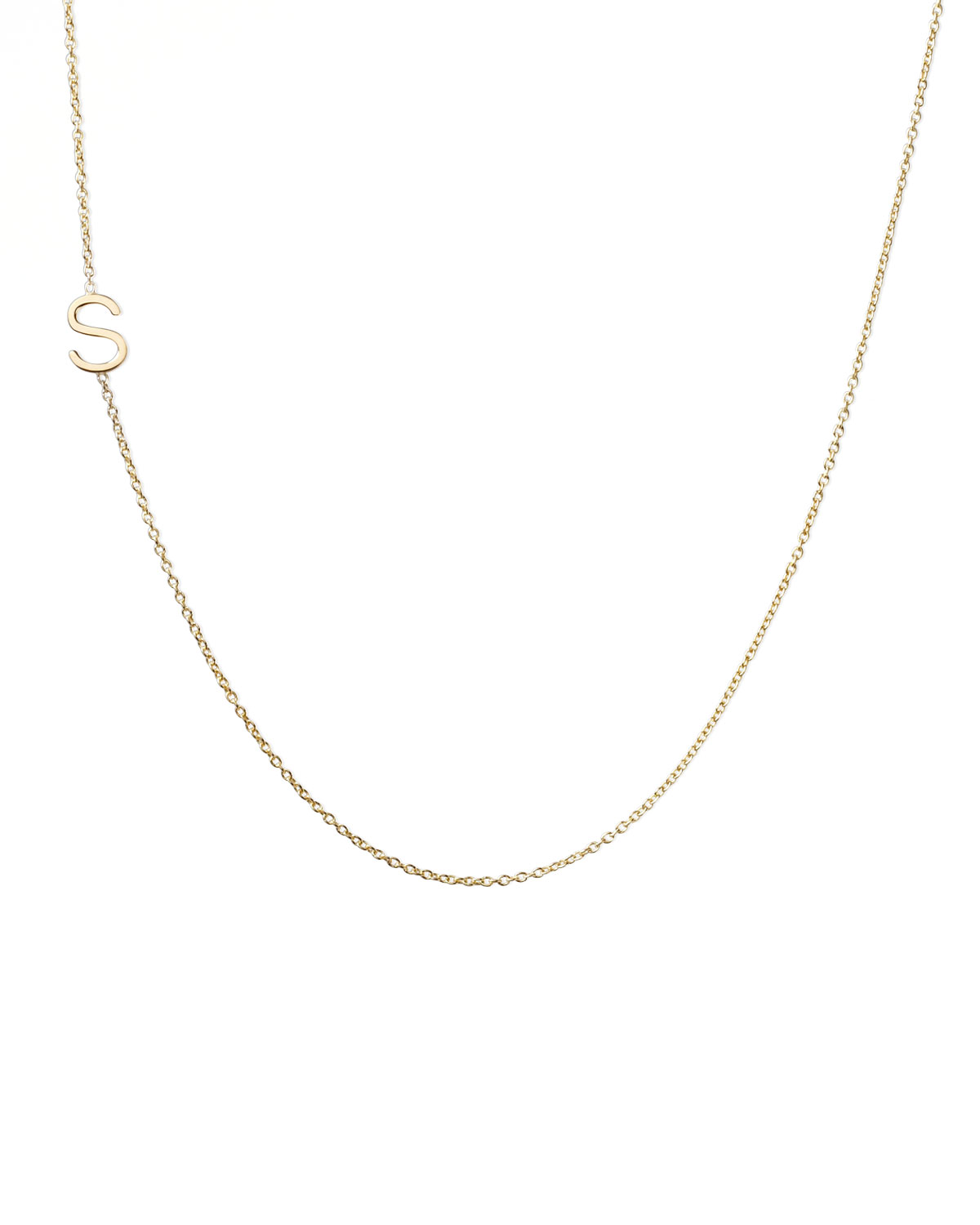 14k Yellow Gold Mini Letter Necklace