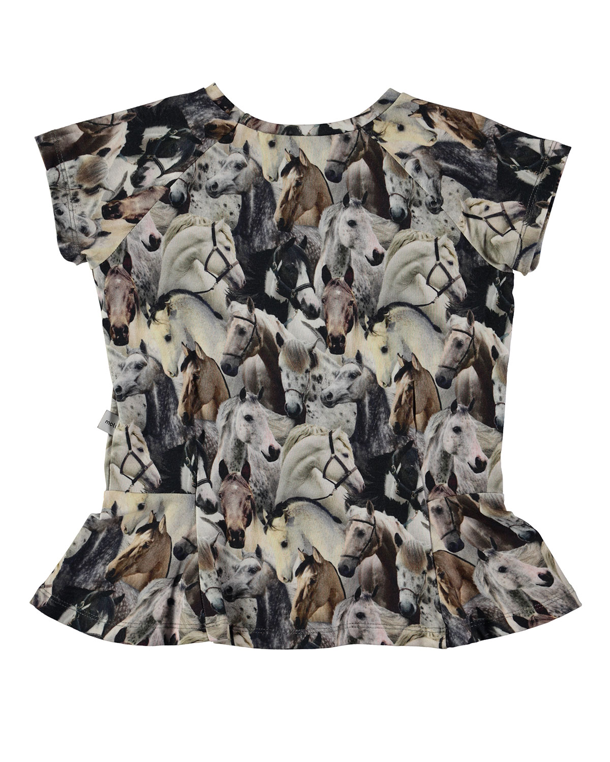 Robbin Horse Spirit Peplum Tee, Brown/Multicolor, Size 3-12