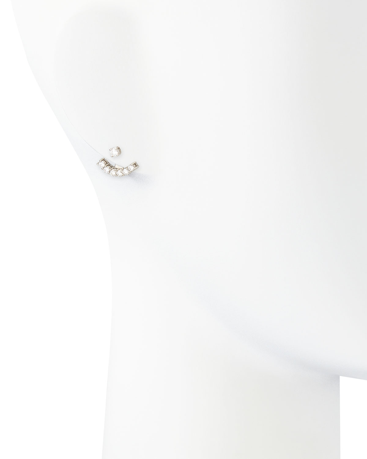 18K White Gold Diamond Jacket Earring