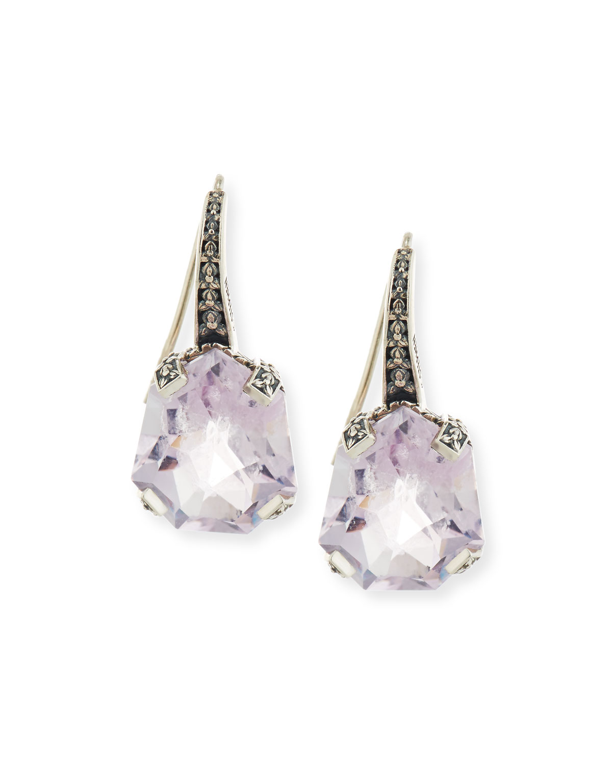 Galactical Drop Earrings in Pink Amethyst