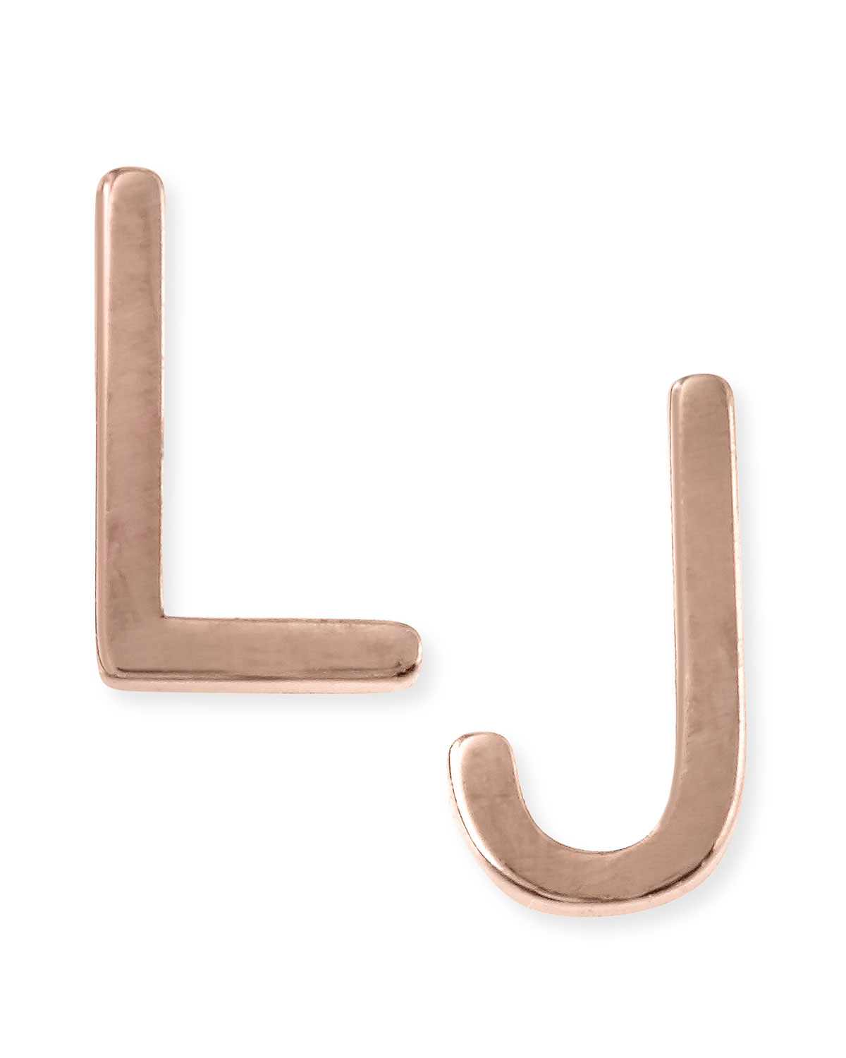 Rose Gold Mini Initial Earring, Left