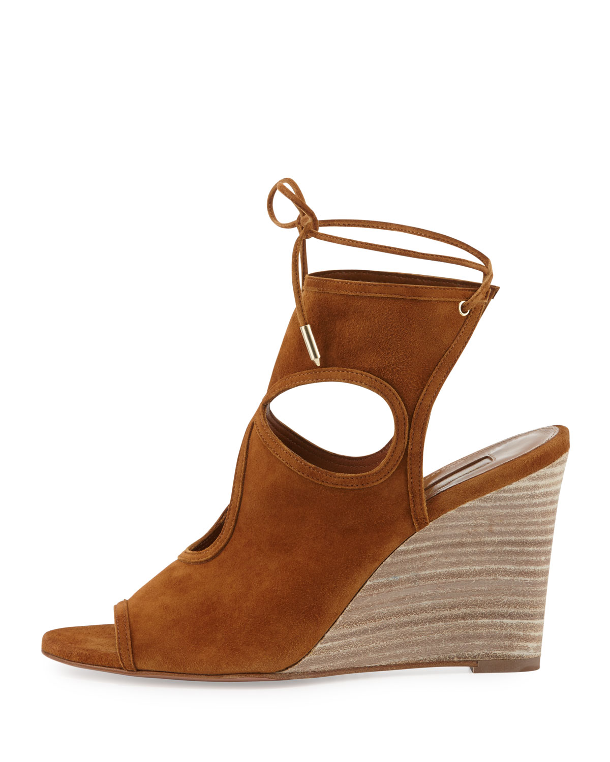 Sexy Thing Suede 85mm Wedge Sandal, Cognac