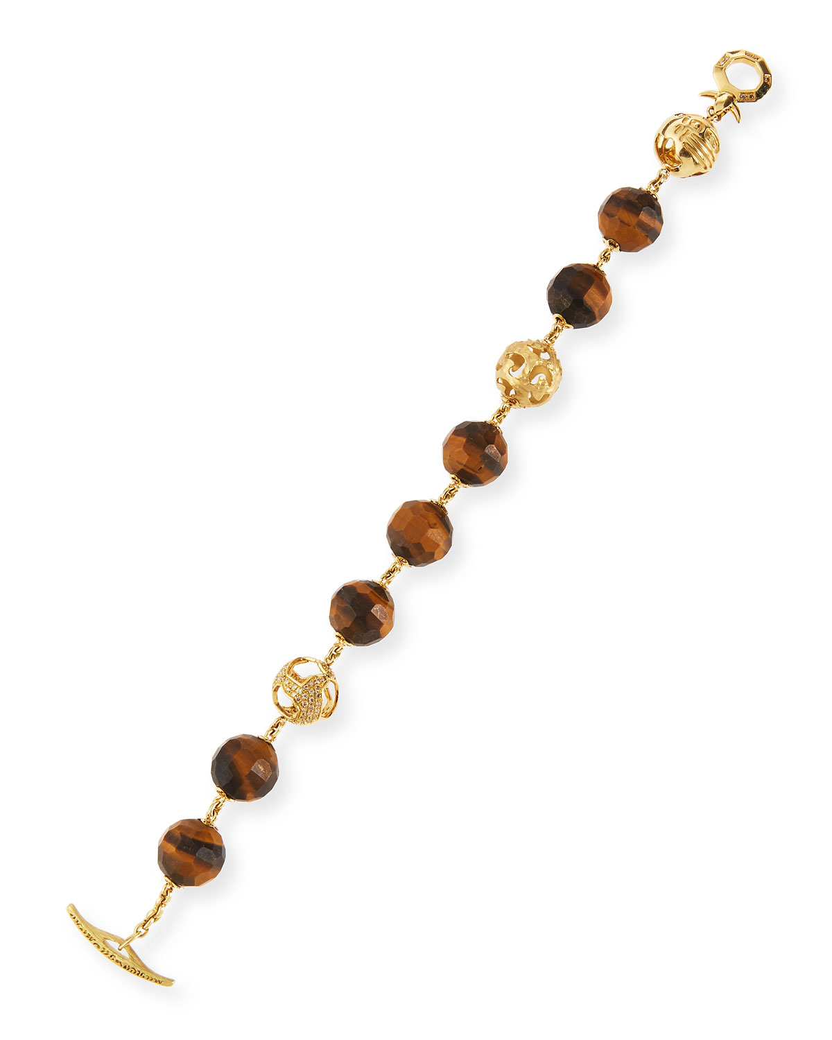 Faceted Tiger's Eye Toggle Bracelet