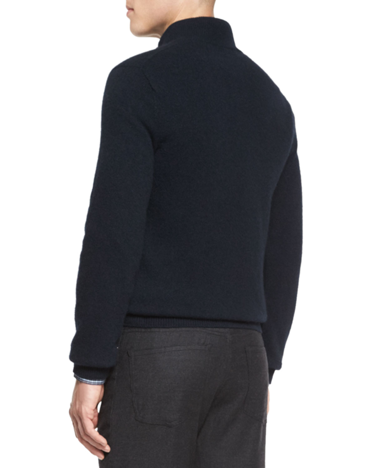 Ribbed Yak Sweater, Navy