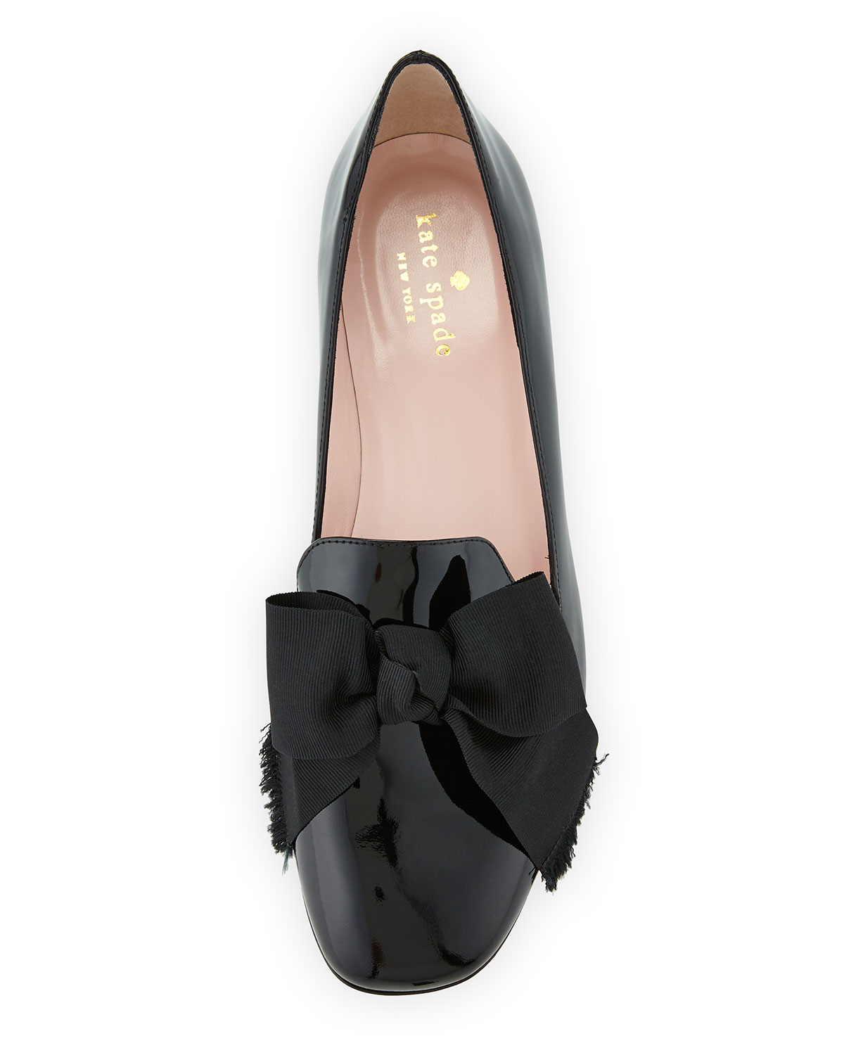 gino velvet bow loafer pump, black