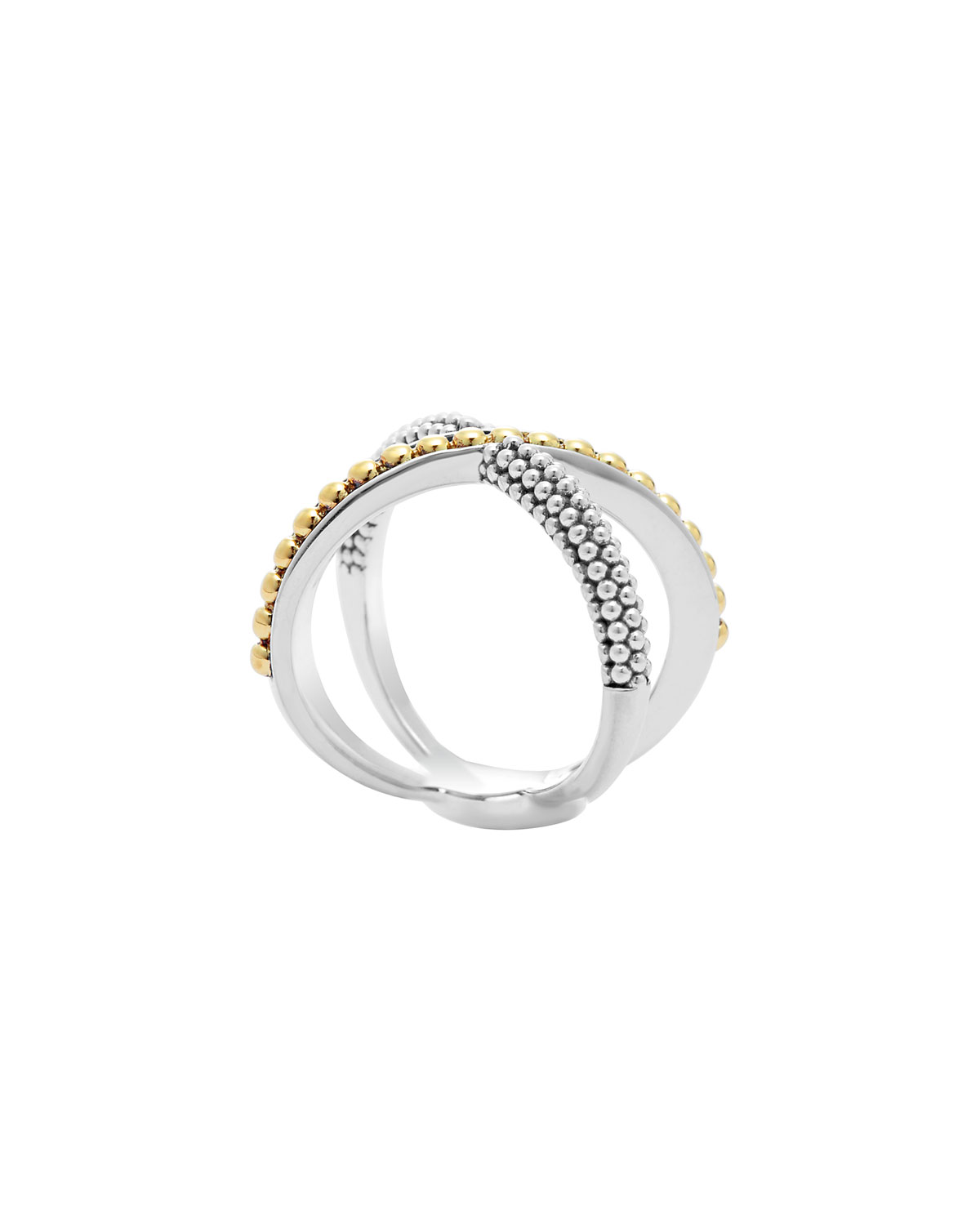 Sterling Silver & 18k Enso Crossover Ring