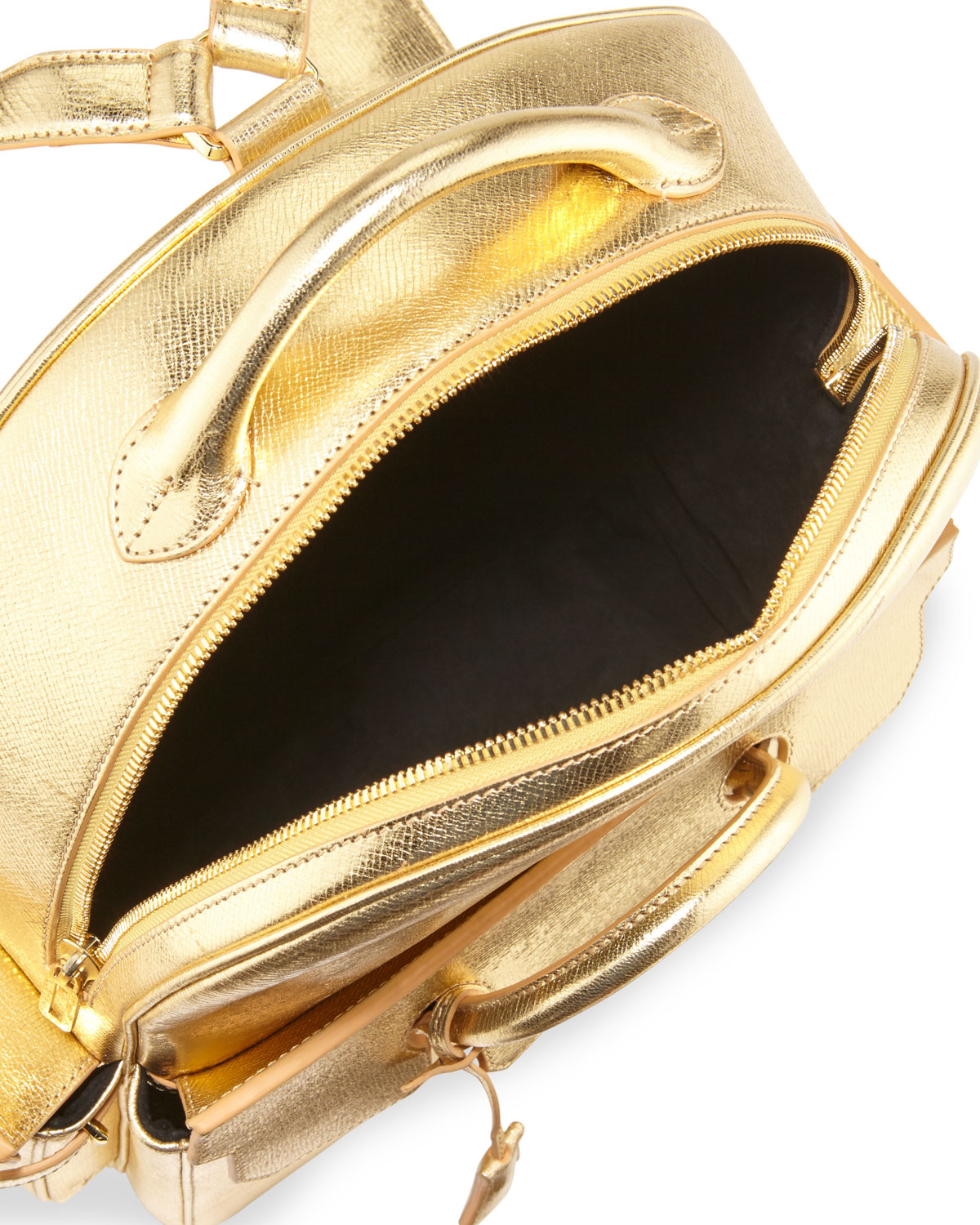 PHD Shiny Leather Backpack, Gold