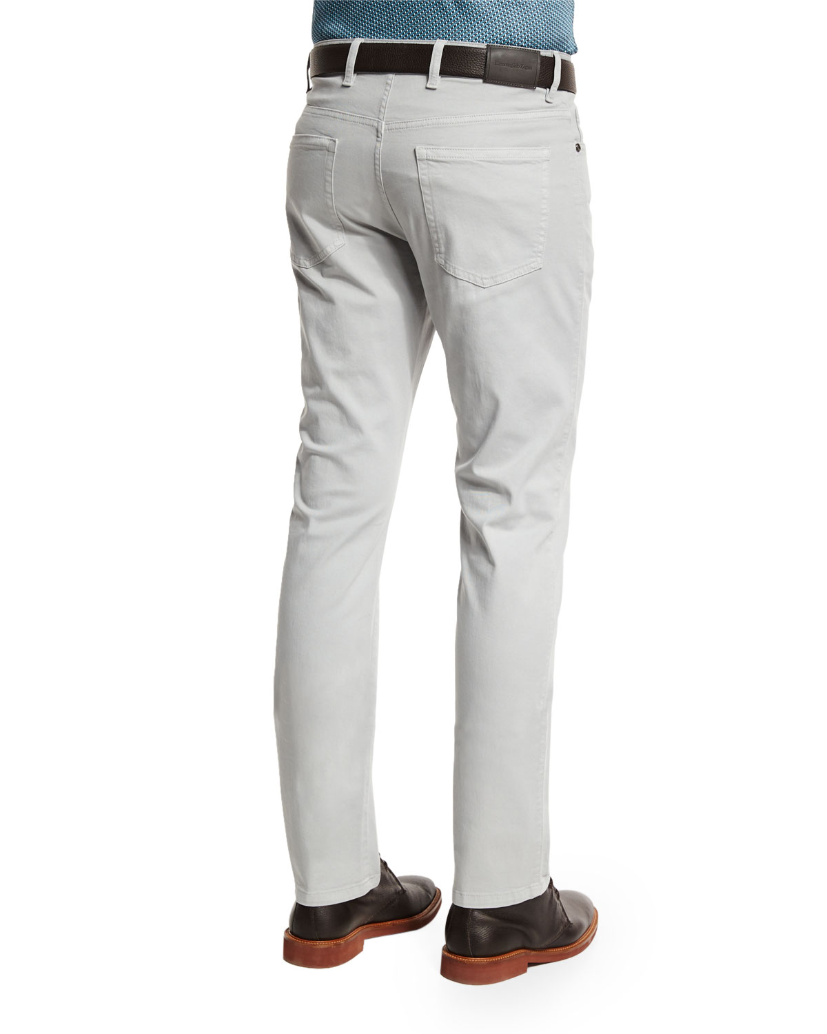 Five-Pocket Stretch-Cotton Pants, Putty