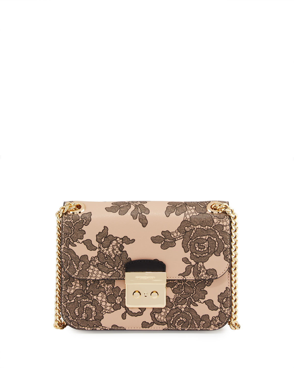 Sloan Medium Lace-Print Chain Shoulder Bag