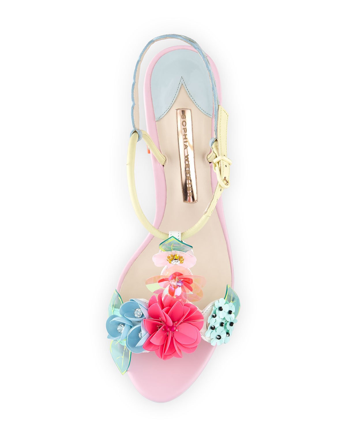 Lilico Floral Mid-Heel Sandal, Pearl Blue
