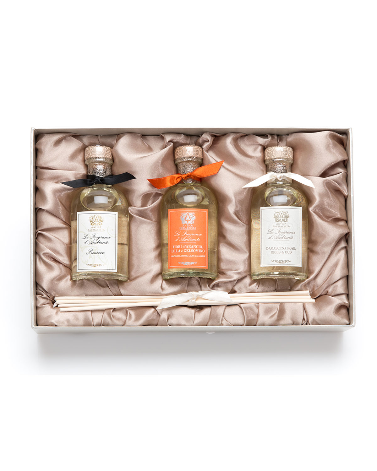 Collection of 3 Home Ambiance Diffusers: Prosecco, Rose and Orange Blossom, 3 x 100 mL