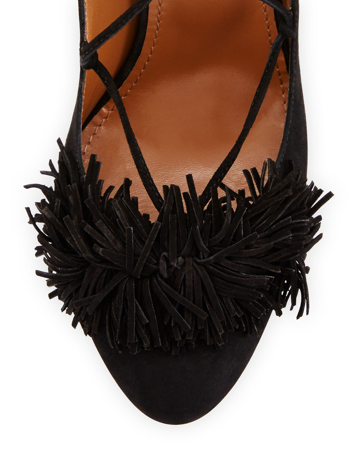 Wild Thing Fringe Block-Heel Pump, Black