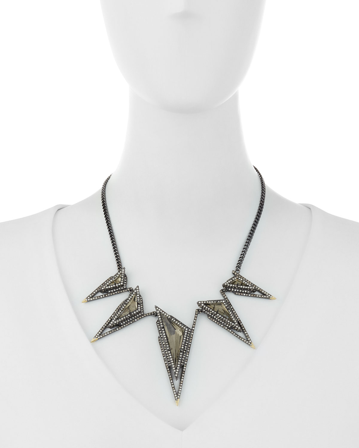 Crystal Spike Bib Necklace