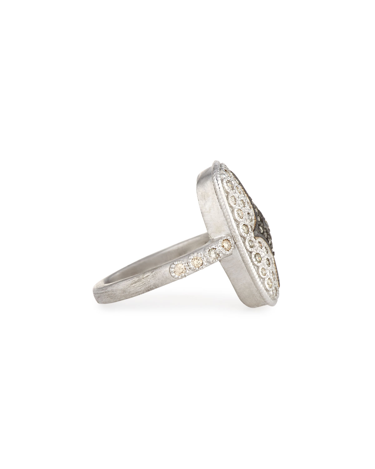 New World Rectangular Pavé Crivelli Shield Ring