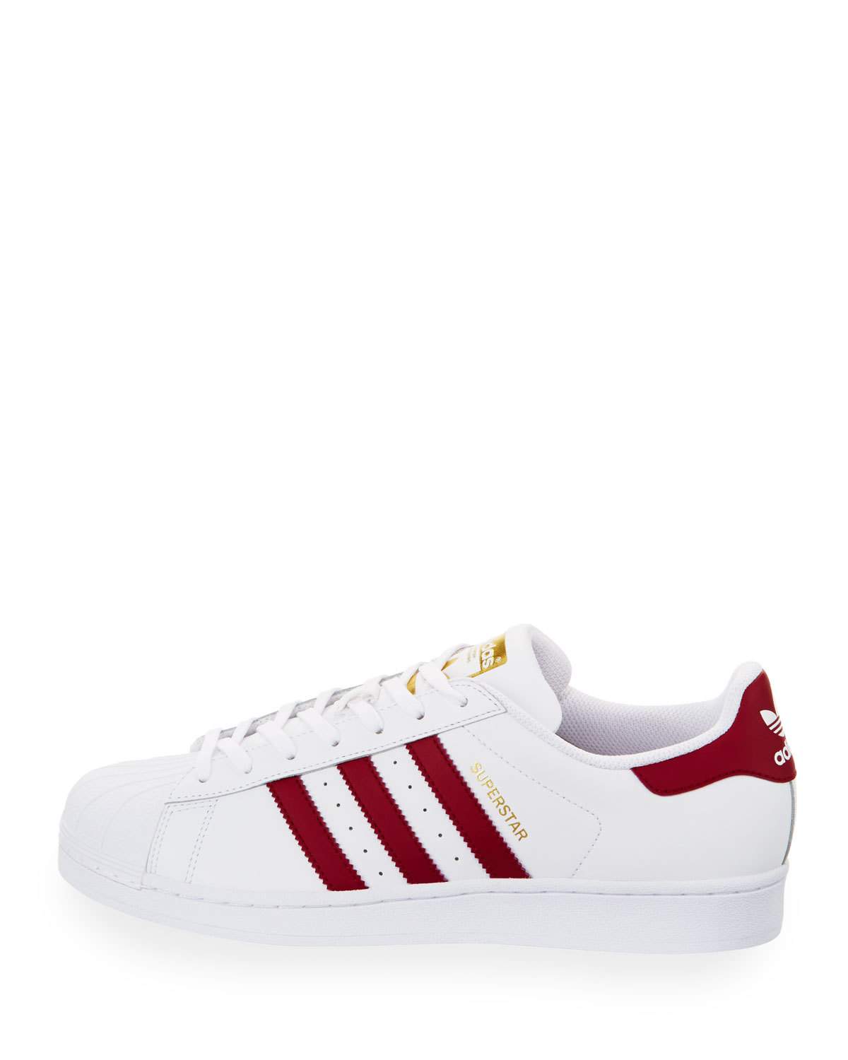 Men's Superstar Collegiate Leather Sneaker, White/Red