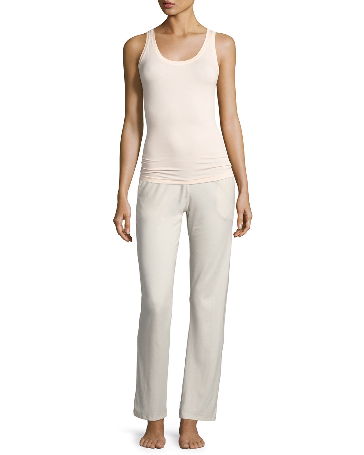 Jersey Drawstring Lounge Pants, Off White