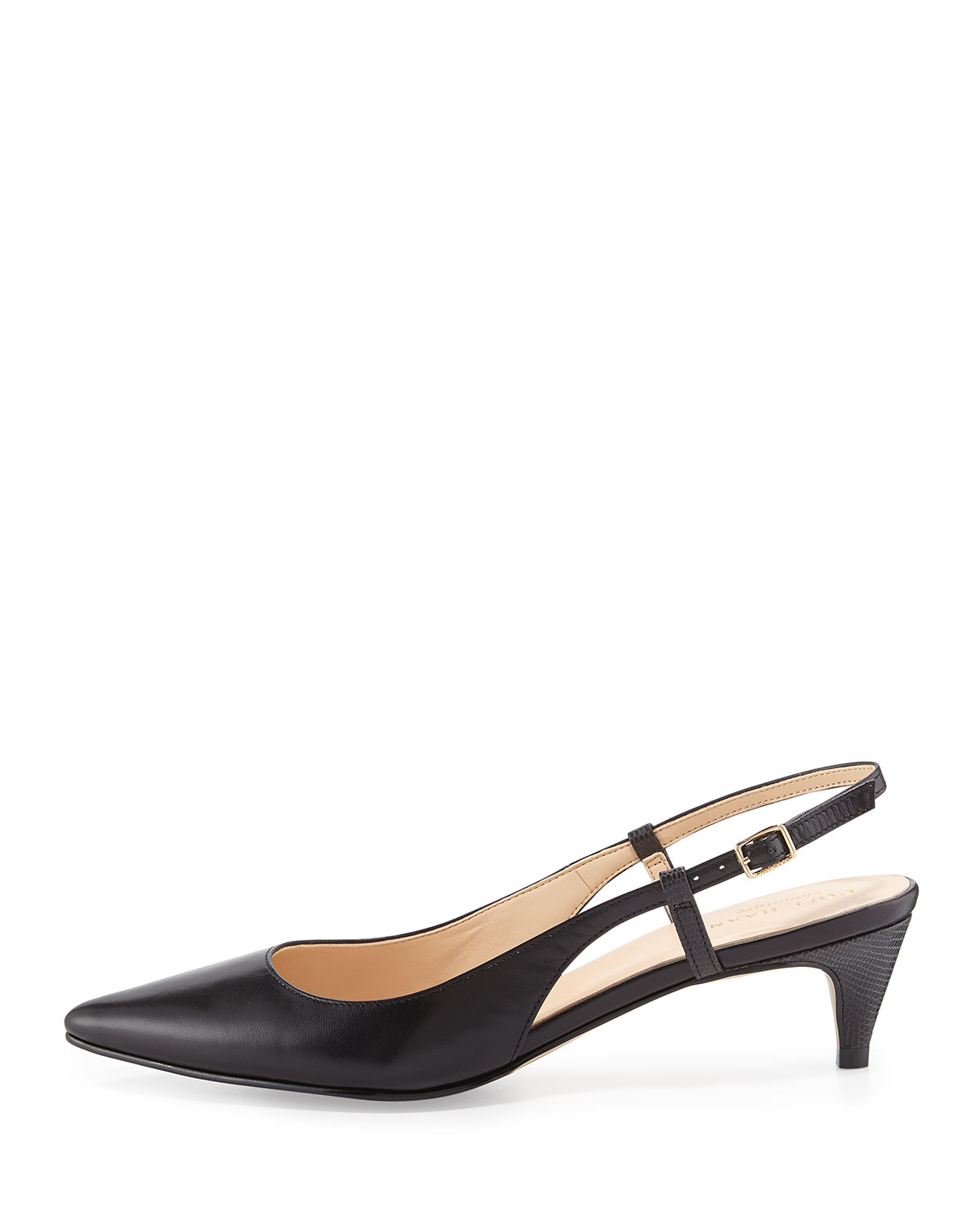 Juliana Low-Heel Slingback Pump, Black